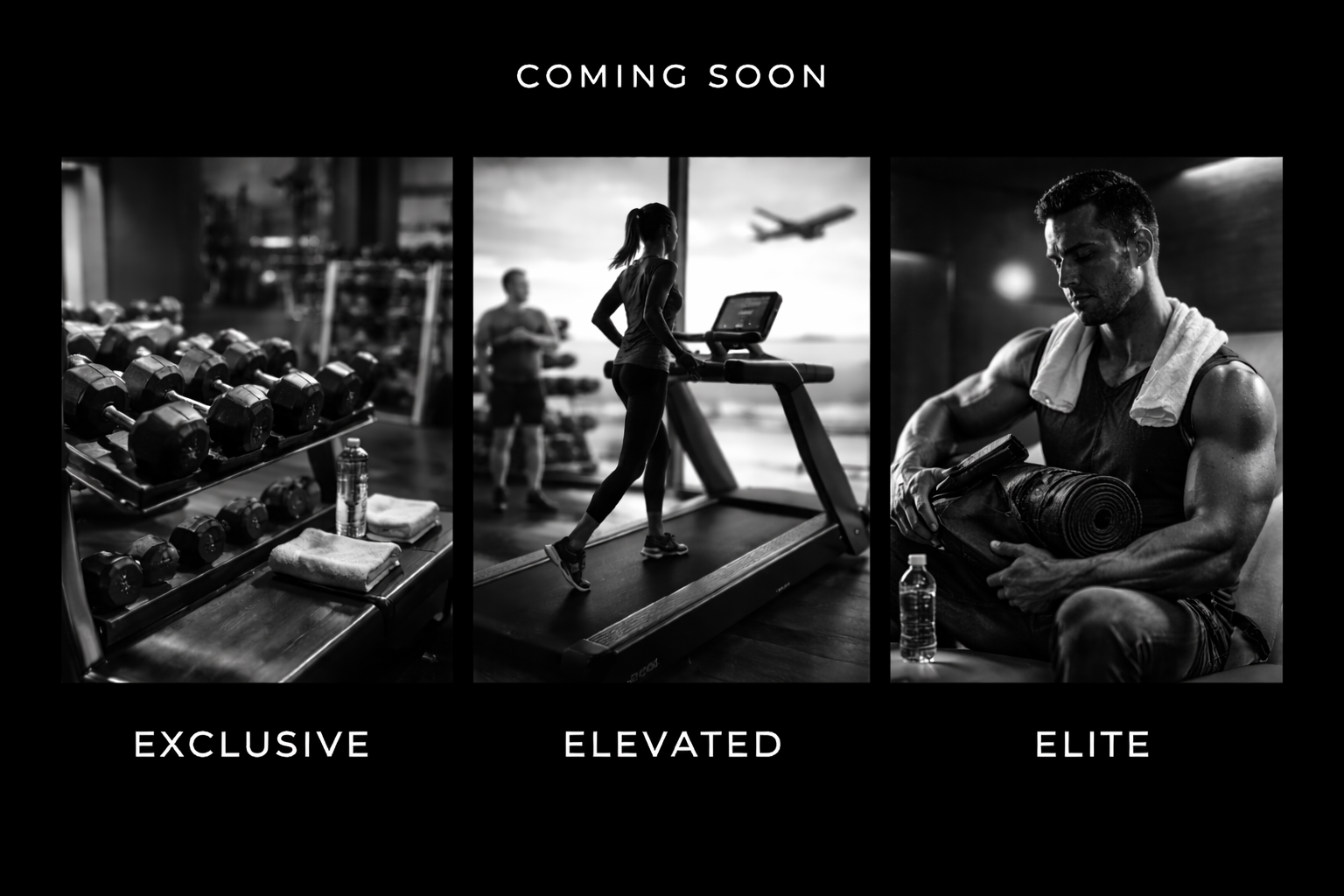 Professional athletes performing functional training at FlyFit Club airport fitness center gym. Three membership tiers for the worlds first airport gym fitness center