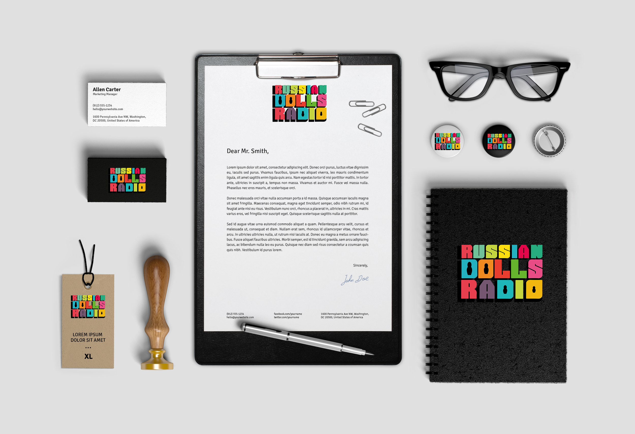 The logo represented on mockups