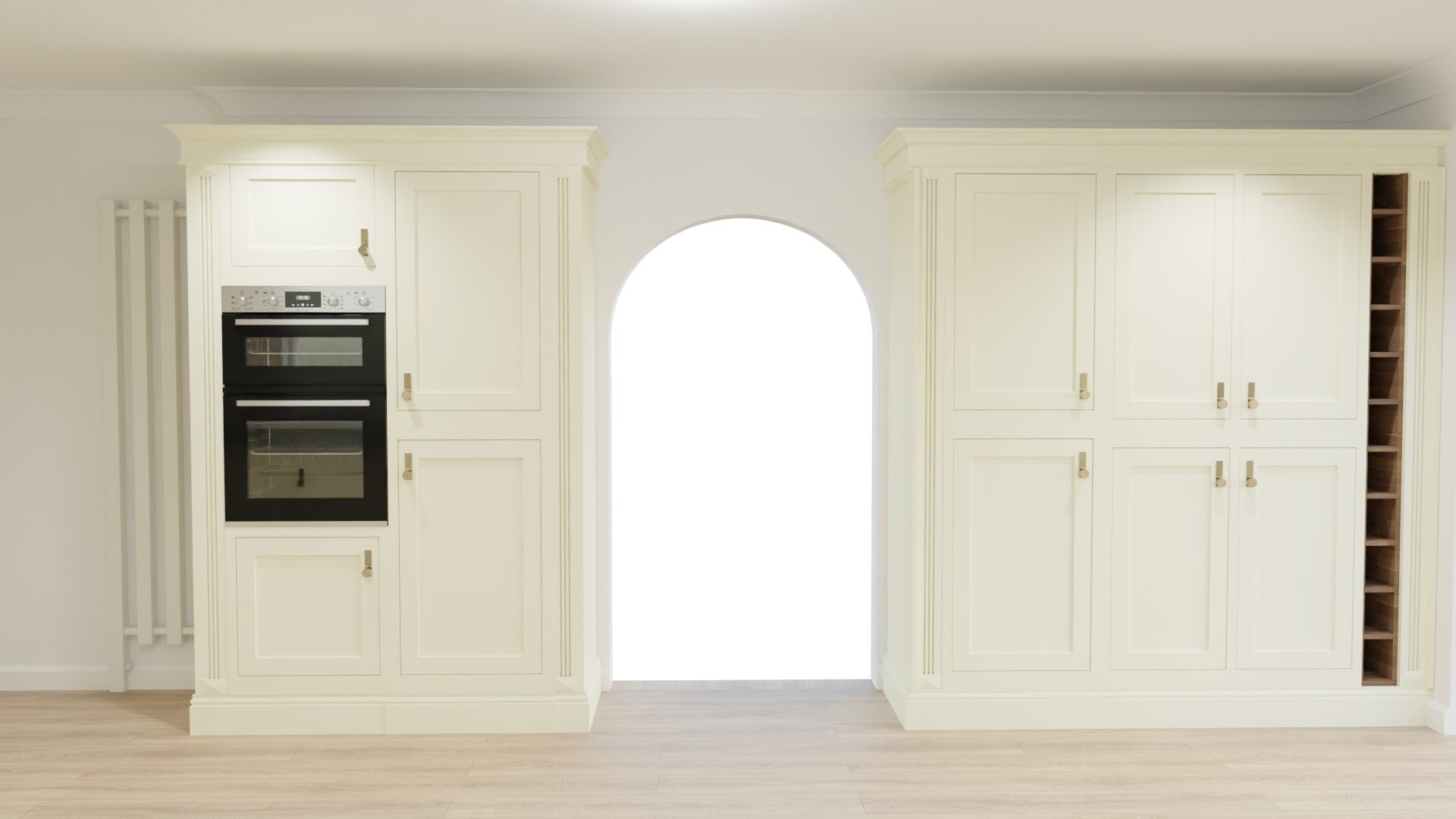 Extra storage ladders, including a tall wine rack and  butlers pantry.