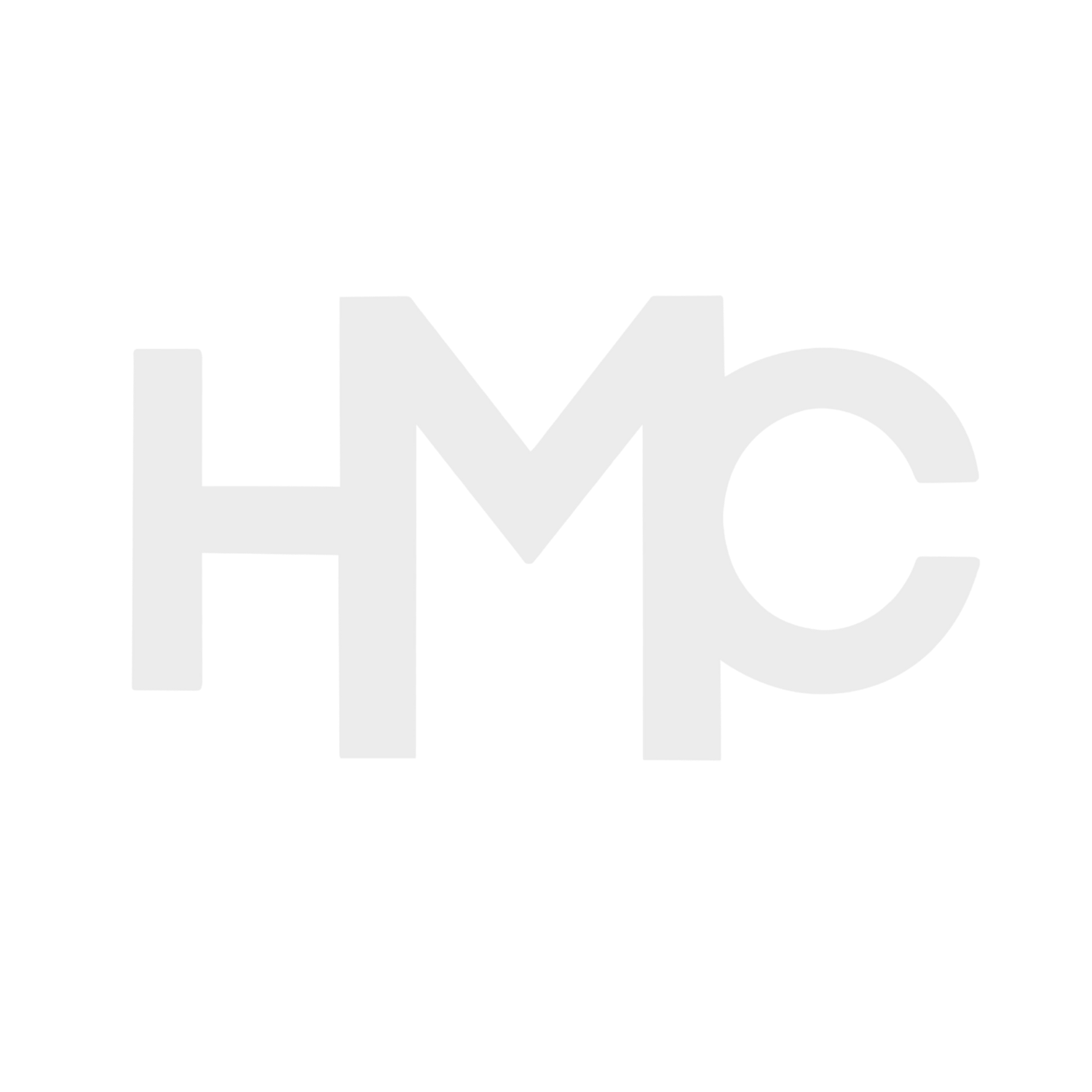 Black background with large white letters spelling HMC