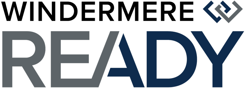 Logo with the word 'READY' in bold, gray and blue letters, with a stylized diamond shape above the letter 'Y'.
