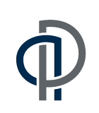 Logo with stylized letters 'd' and 'p' intertwined in blue and gray colors.