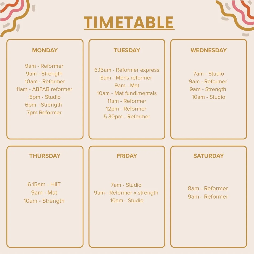 Our updated timetable starts Monday 2nd Feb &mdash; See you in the studio!