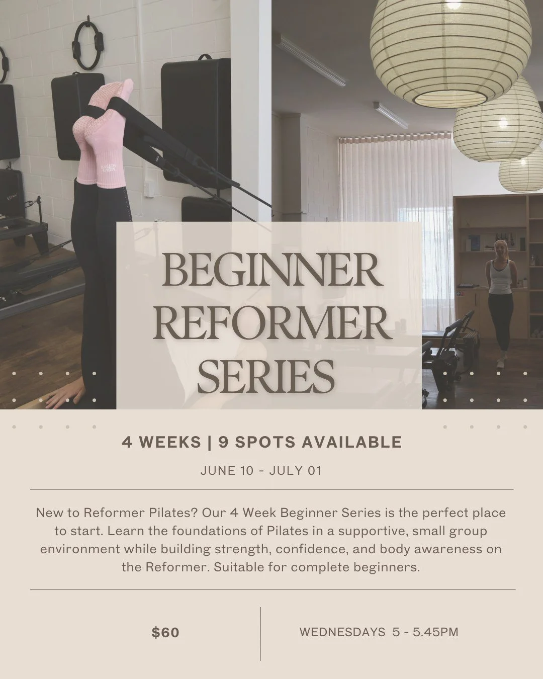 Been thinking about trying Pilates? This is your sign 👀✨

Join our 4 Week Beginner Reformer Series and learn the basics in a fun, supportive environment - no experience needed!

Book via the Mindbody app