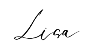 Signature-style text of the name 'Lisa' in black ink.