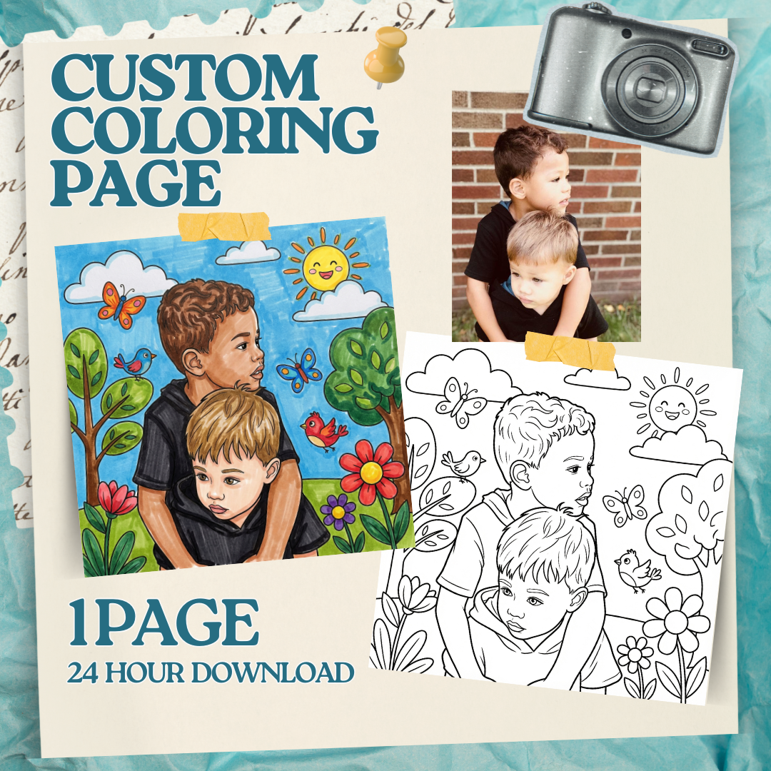 Custom Coloring Page (Digital Download)