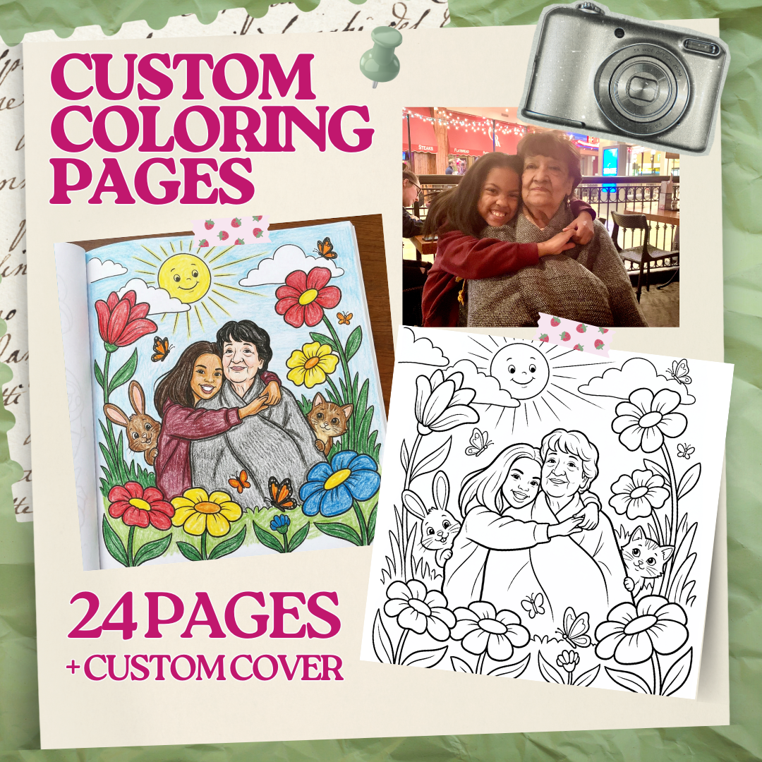 24 Custom Coloring Pages + FREE Custom Cover
