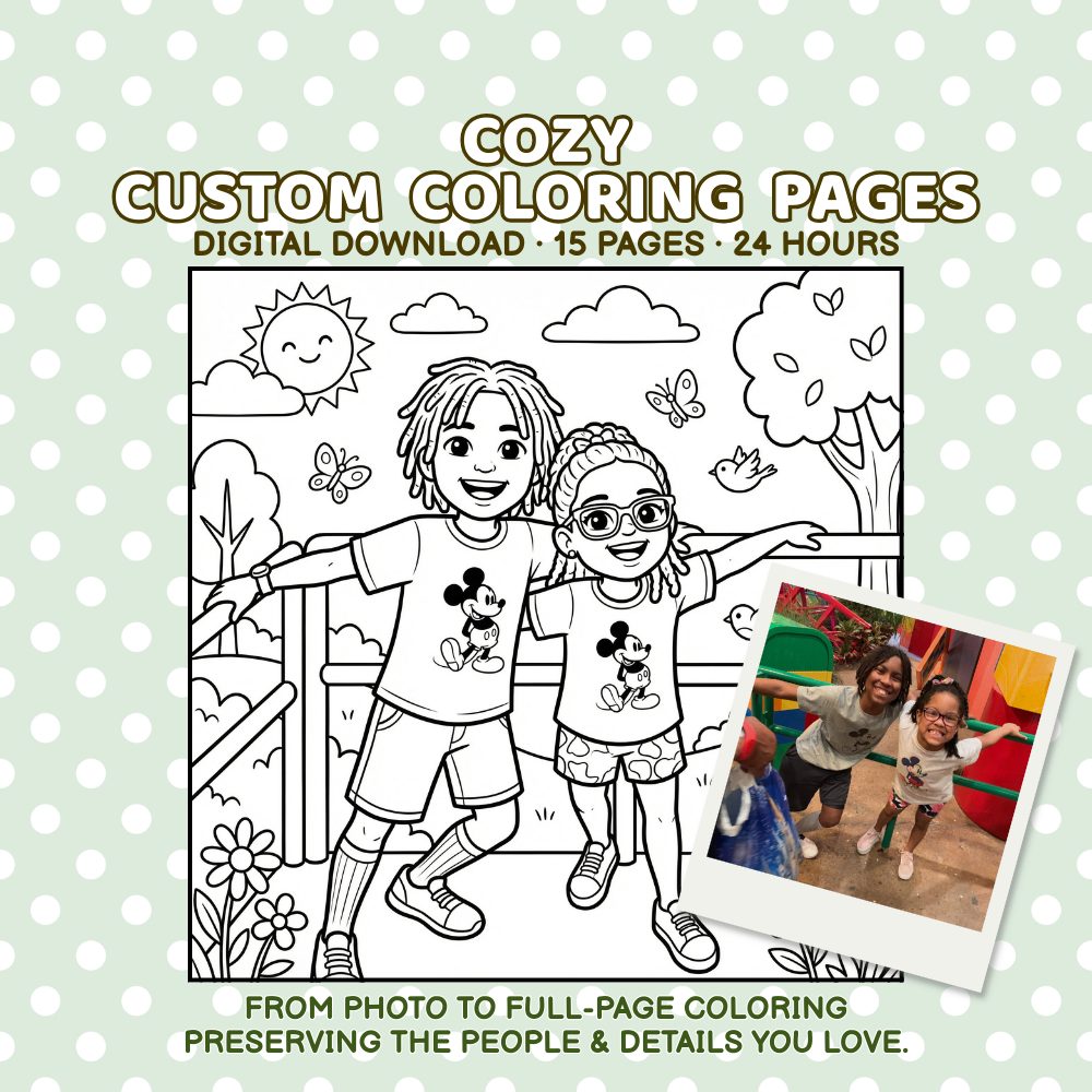 15 Custom Coloring Pages + FREE Custom Cover (Limited Time)