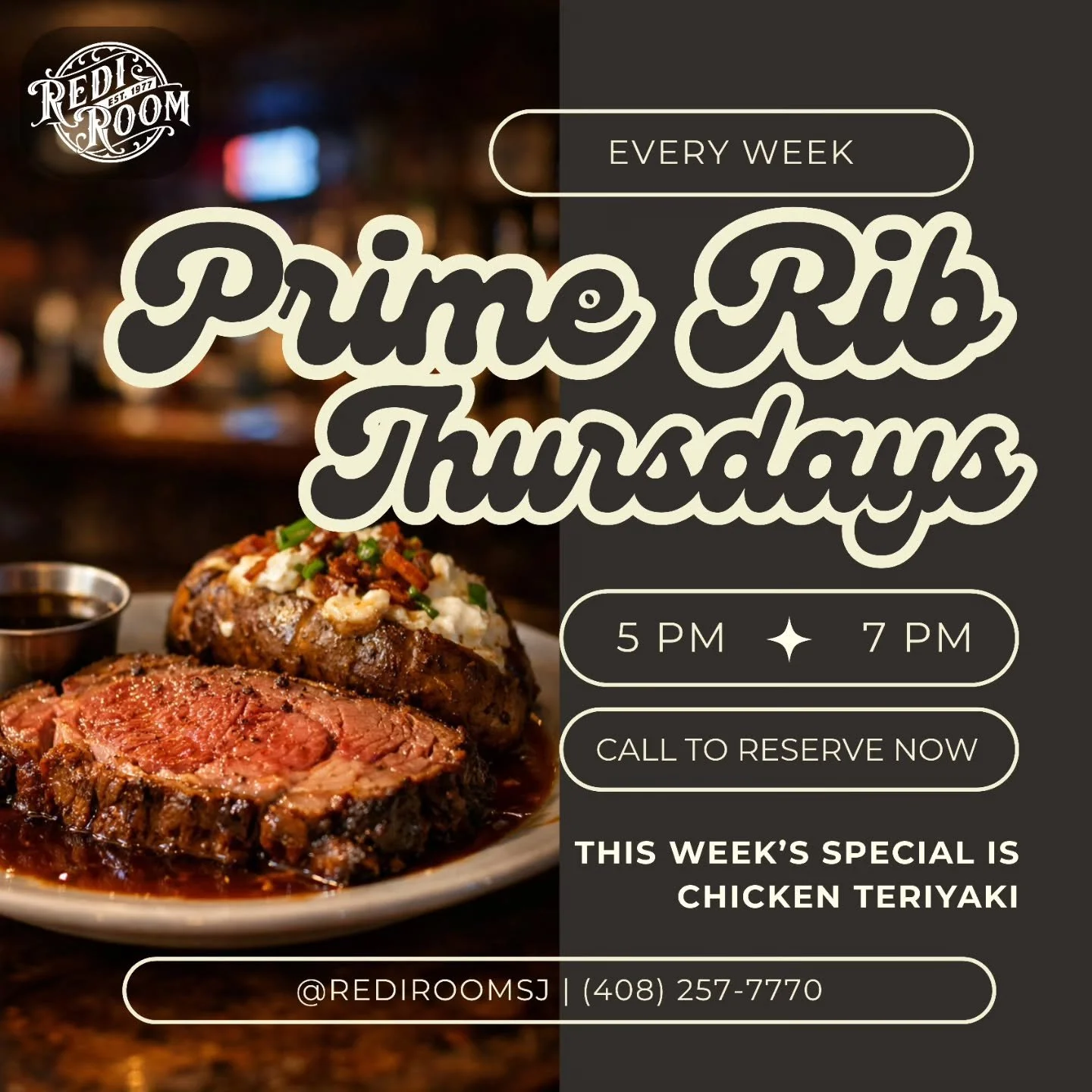 Be sure to reserve your spot this week. Call in or walk in to put your name down. See you all Thursday! 408-257-7770.