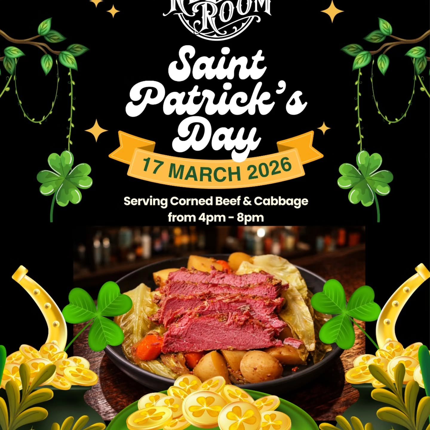 Saint Patrick's Day is this Tuesday March 17th. We will be serving Corned Beef and Cabbage from 4pm-8pm. Join us for a night of Irish whiskey, cold beer, and festive energy as we keep the bar flowing and the crowd lively. Wear your green, bring your 