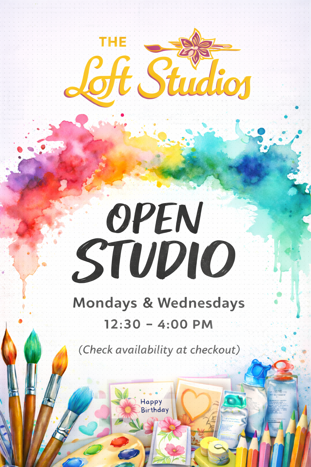 Open Studio -  12:30 to 4:00pm