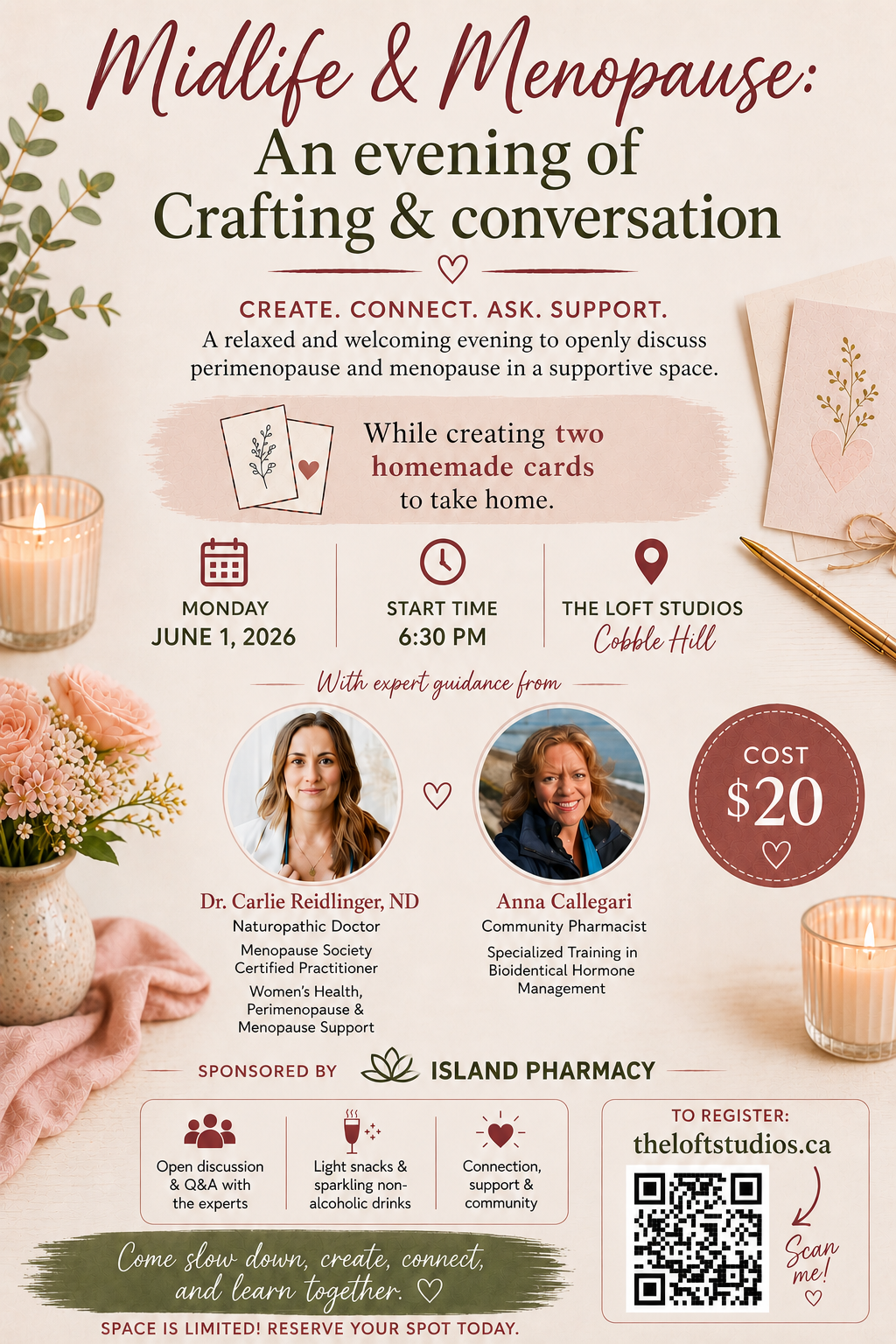 Midlife & Menopause:  An Evening of Crafting & Conversation   /  June.01.26