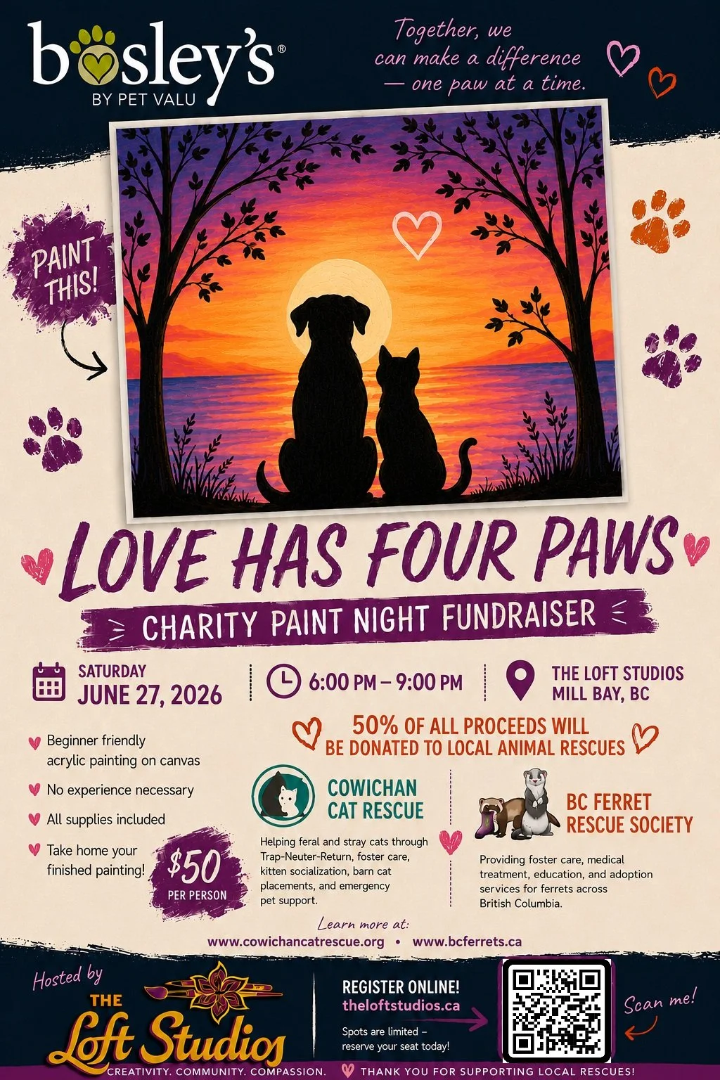 Love Has Four Paws - Charity Paint Night Fundraiser   /  June.27.26
