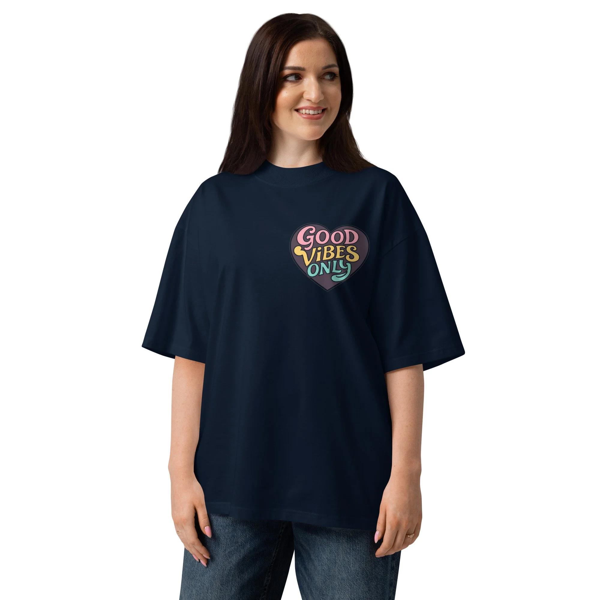 Organic oversized high neck t-shirt