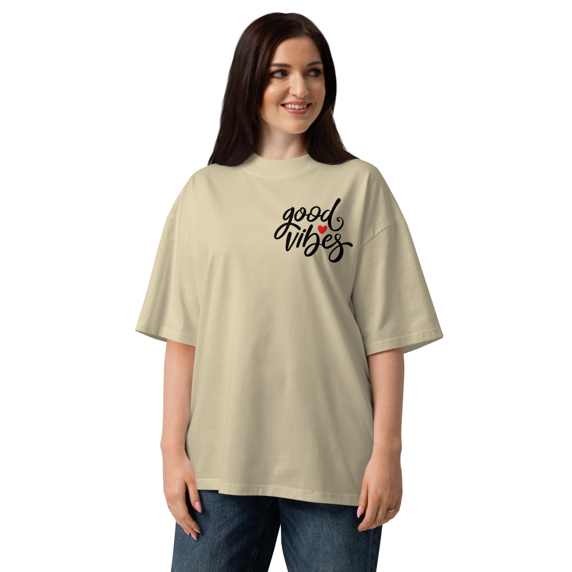 Organic oversized high neck t-shirt