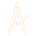 Drawing compass tool, used in drafting and geometry