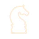 Minimalist outline of a chess knight piece