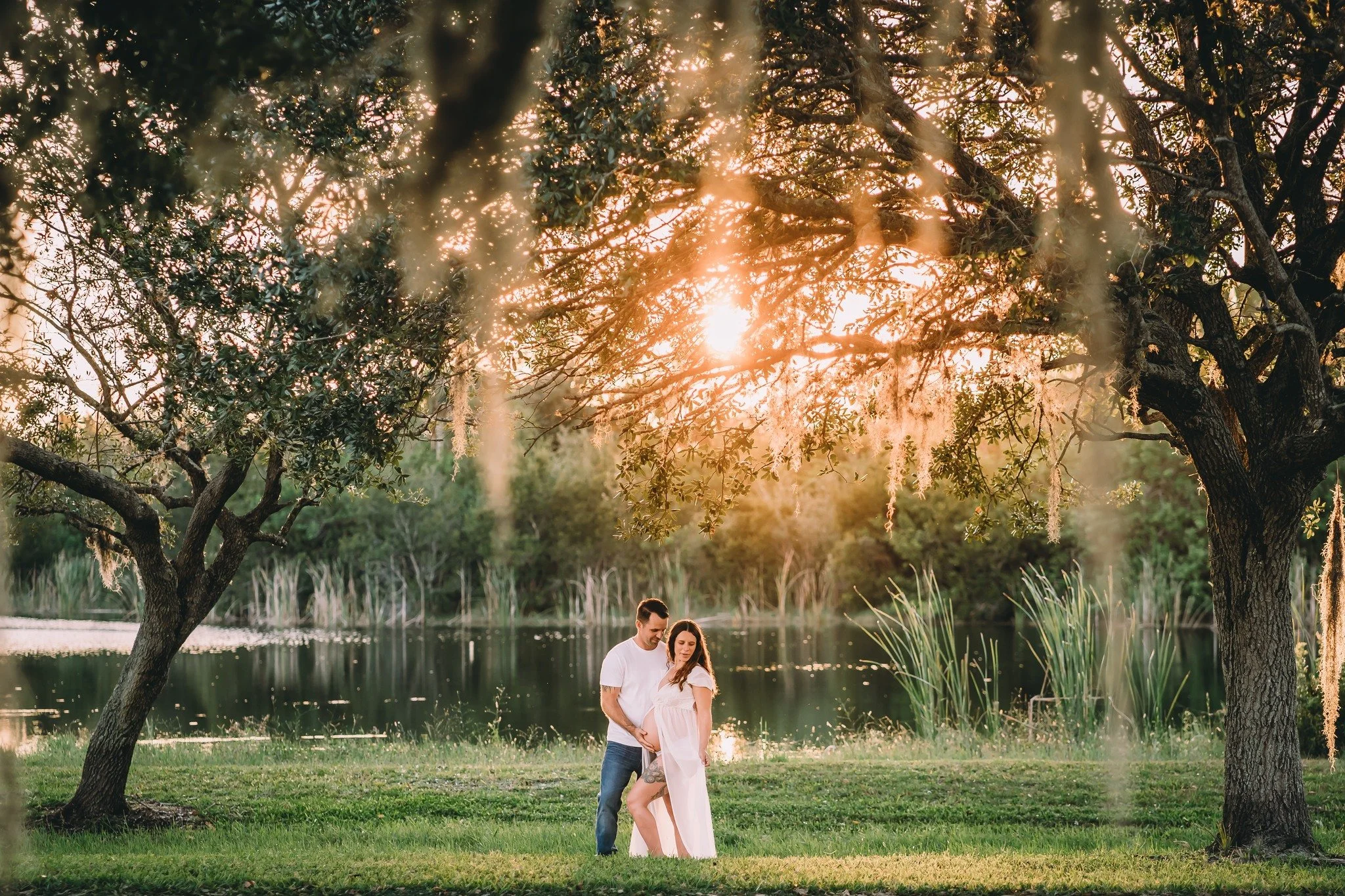 Golden hour maternity photo session in Cocoa, FL park