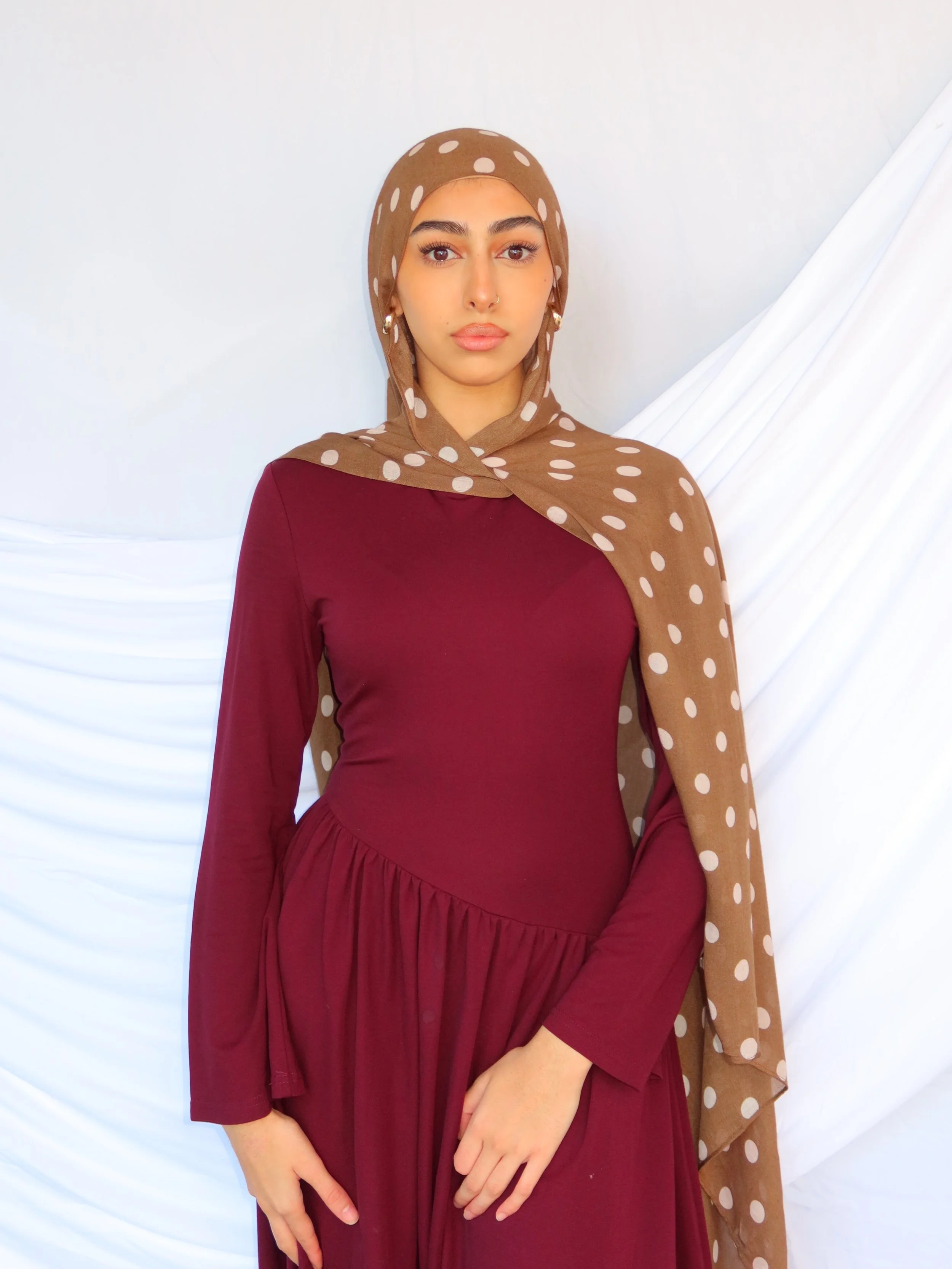 Introducing our Olive Brown hijab the newest addition to our polka dot collection 
.
.
#hijabtutorial #polkadots #hijabfashion #chic #hijabs