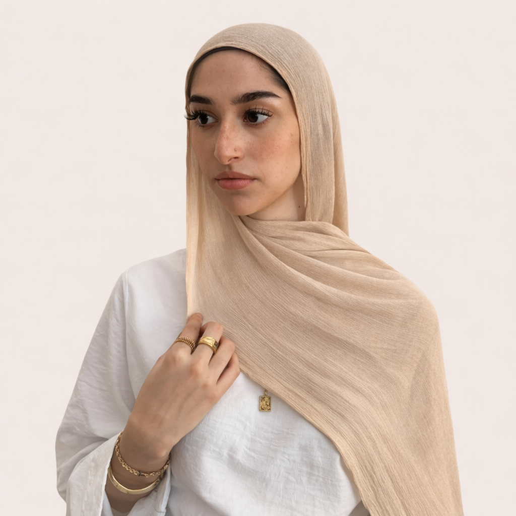 Almond Crinkle Hijab
