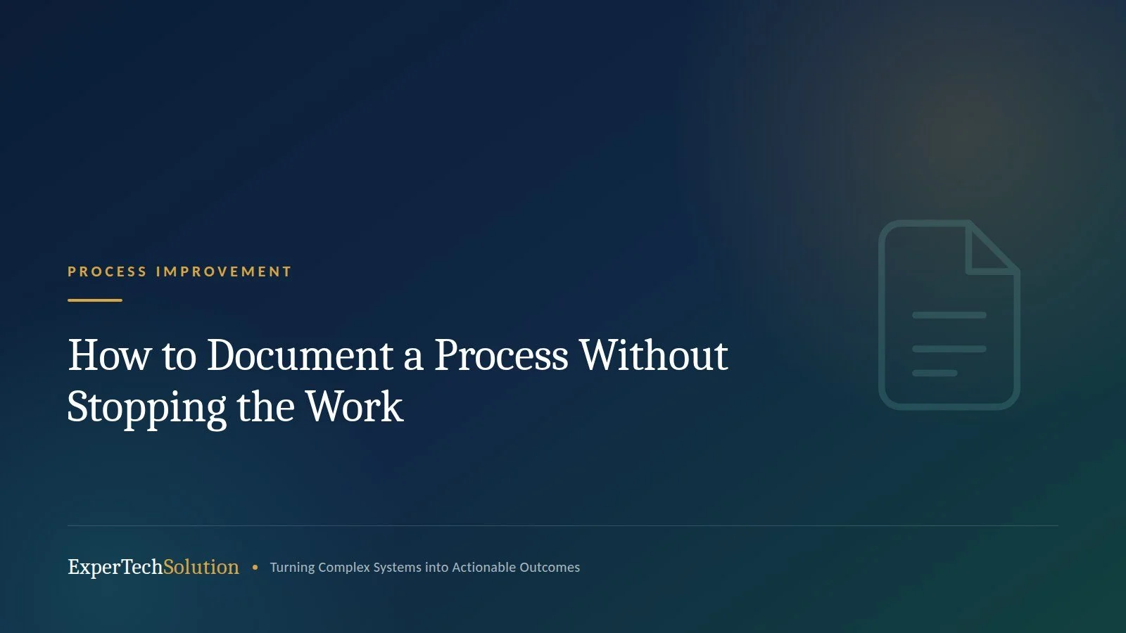 How to Document a Process Without Stopping the Work