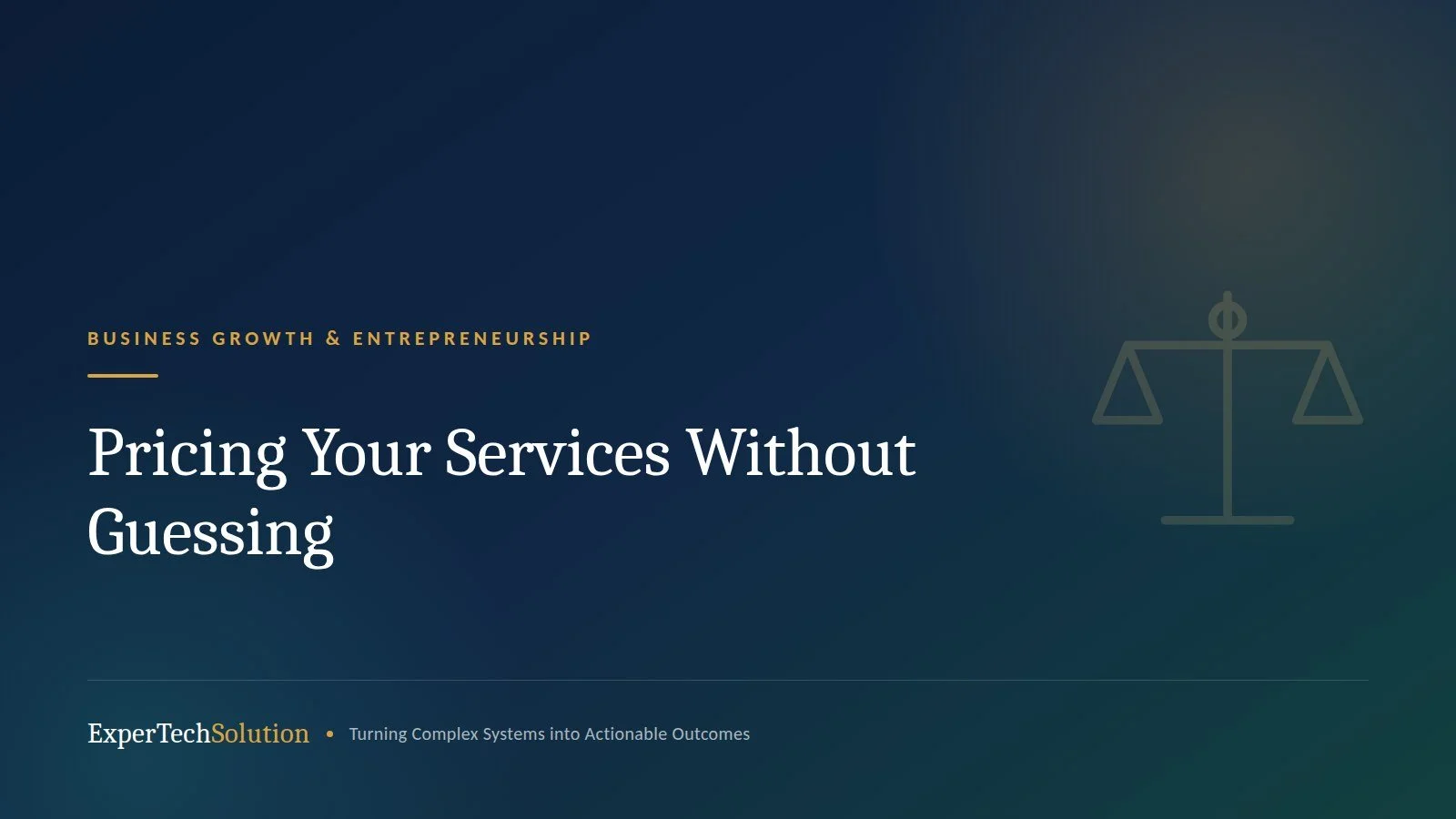 Pricing Your Services Without Guessing