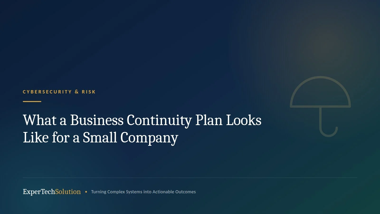 What a Business Continuity Plan Looks Like for a Small Company
