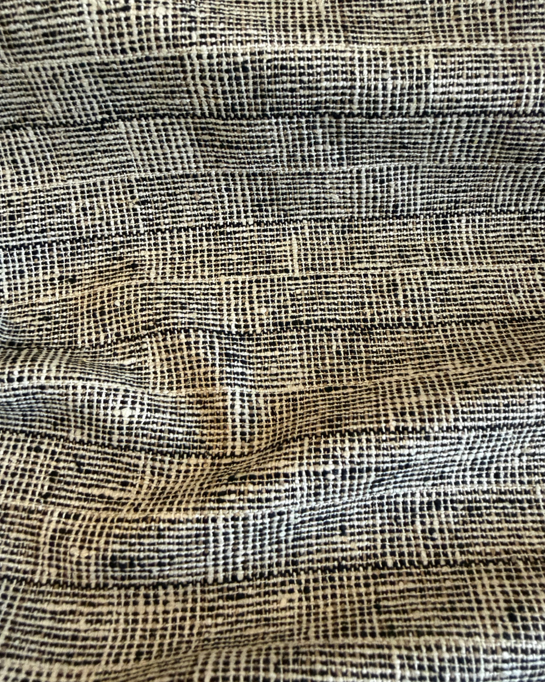 Black and Cream Check Matka Silk