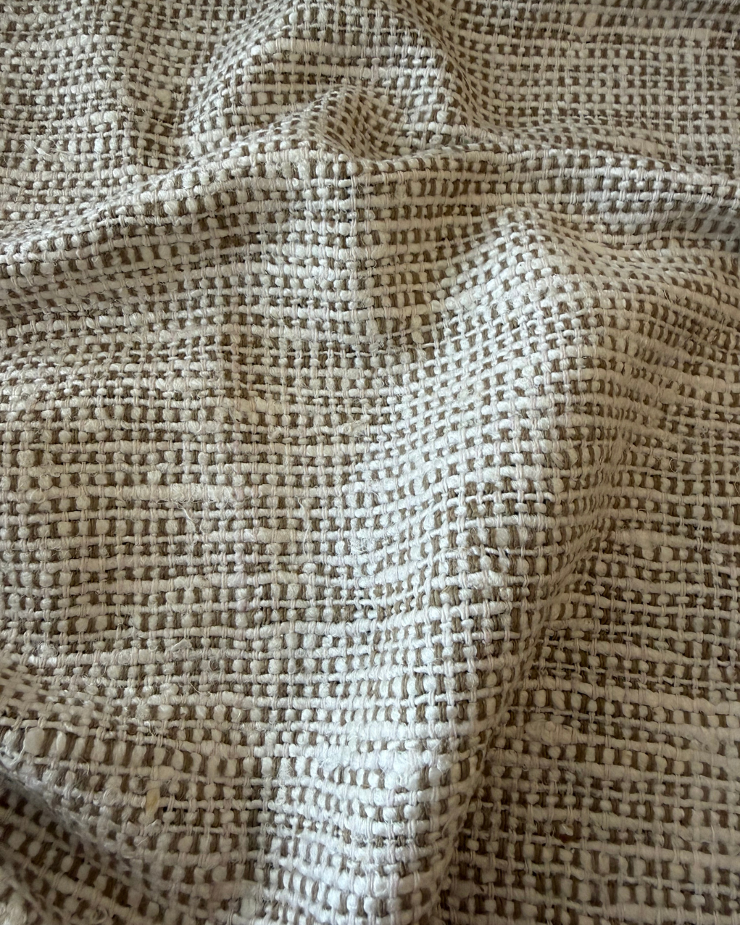 Sand and Cream Handwoven Rustic Matka Silk