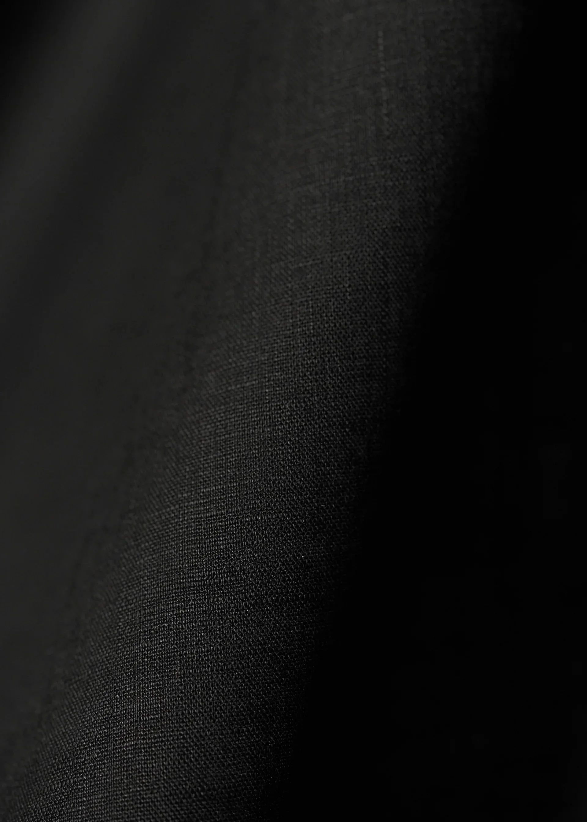 Black 100% Linen Fabric - Lightweight (3.5 oz)