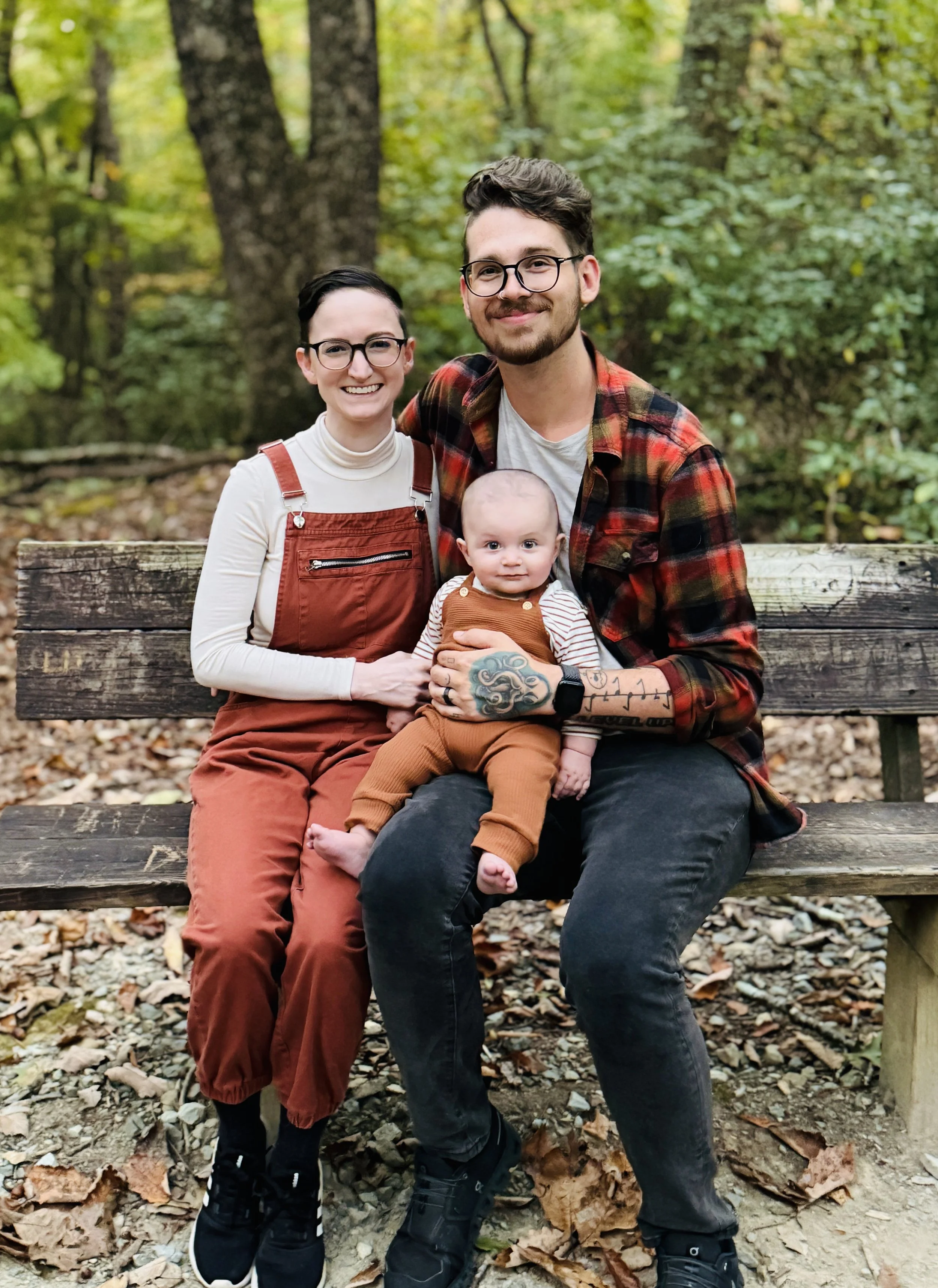 Family portrait featuring DJ Stephen Downing and his family in Durham, NC.