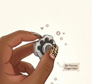 Rotating Flower Fidget Keychain (STL Digital File)