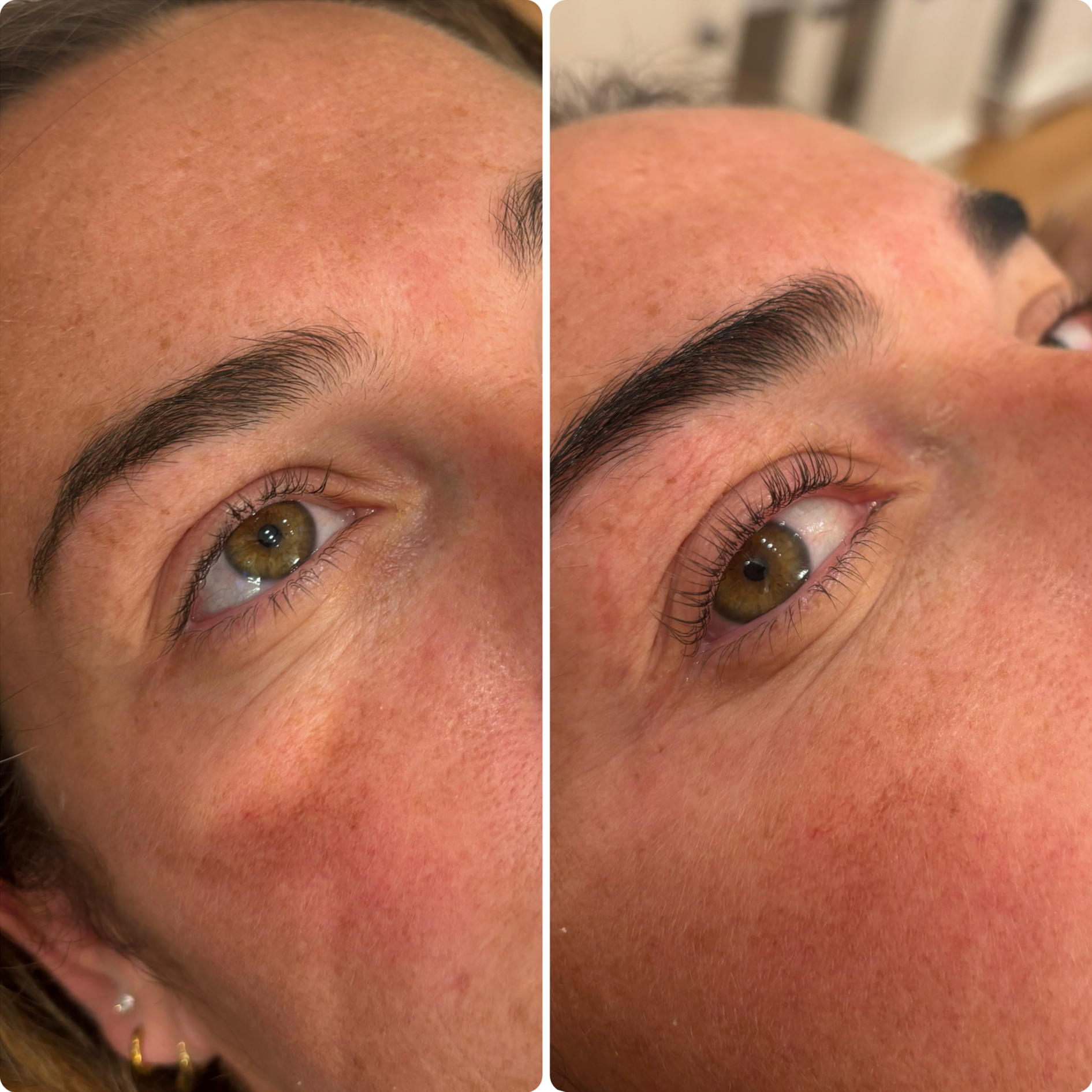 before and after lash lift