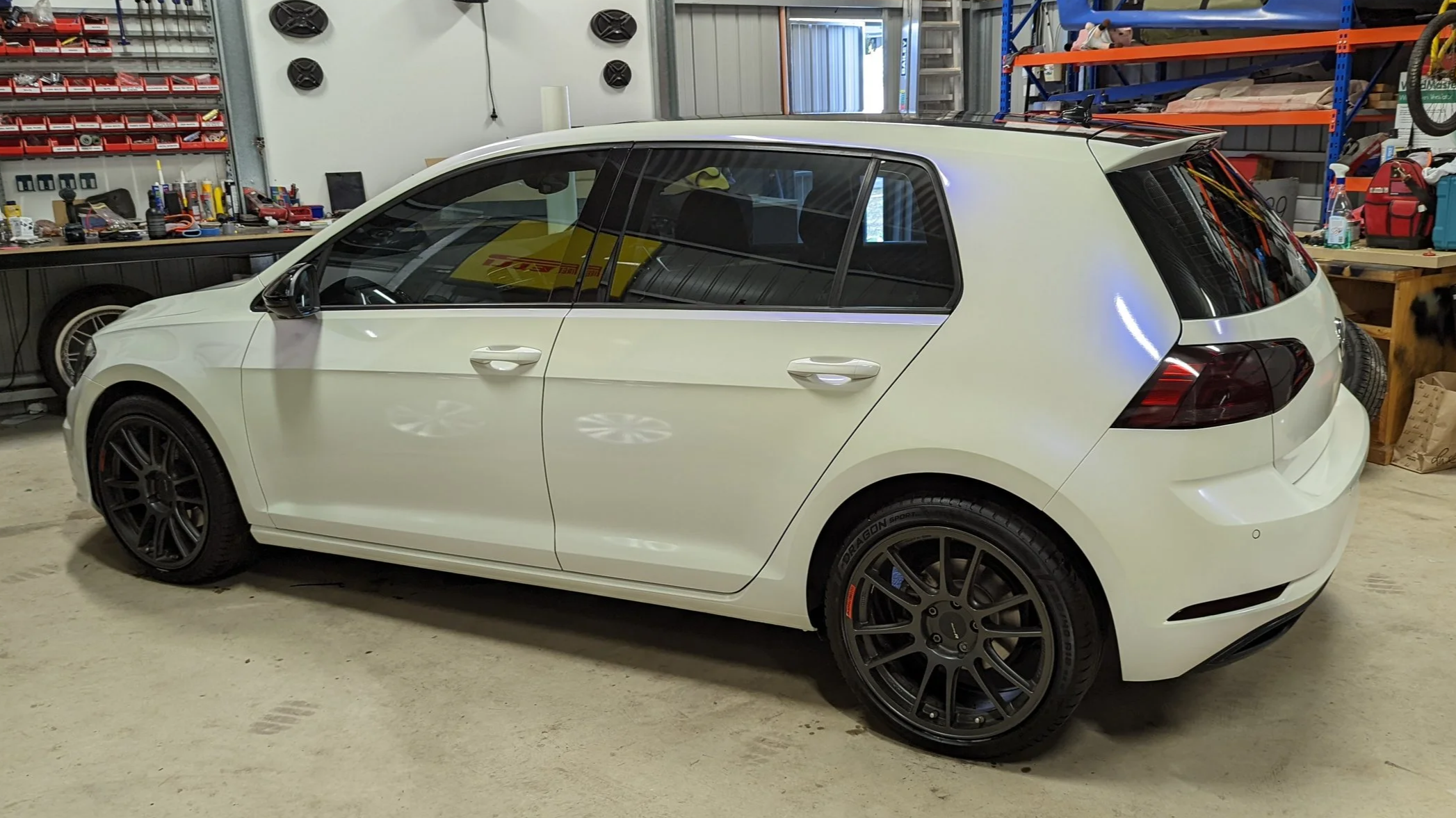 KPMF gloss pearlescent white/ indigo with gloss black roof and tinted tail lights 