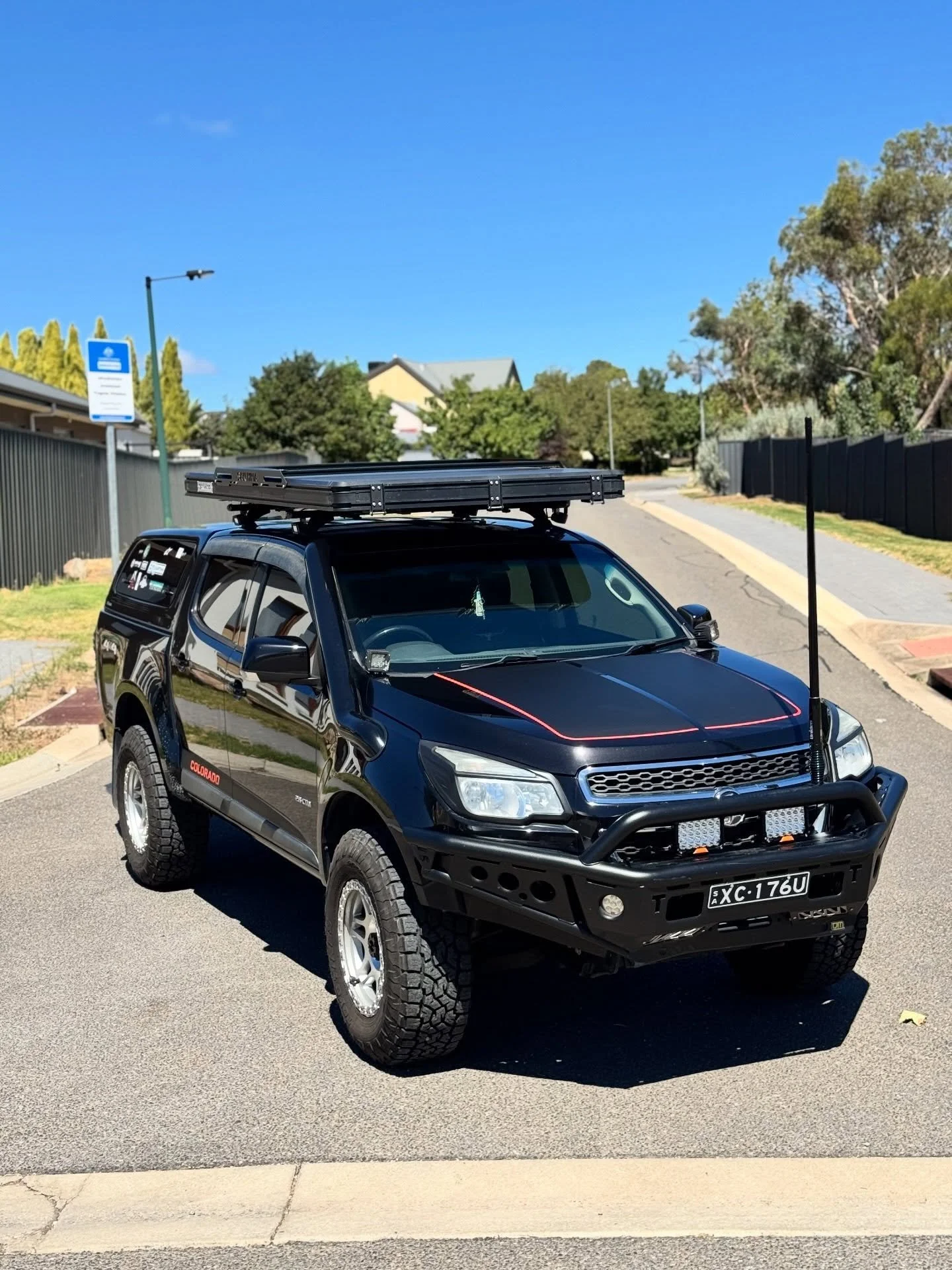 Matte black/ red livery refresh for this colorado. Stripped off the old, replicated and installed new