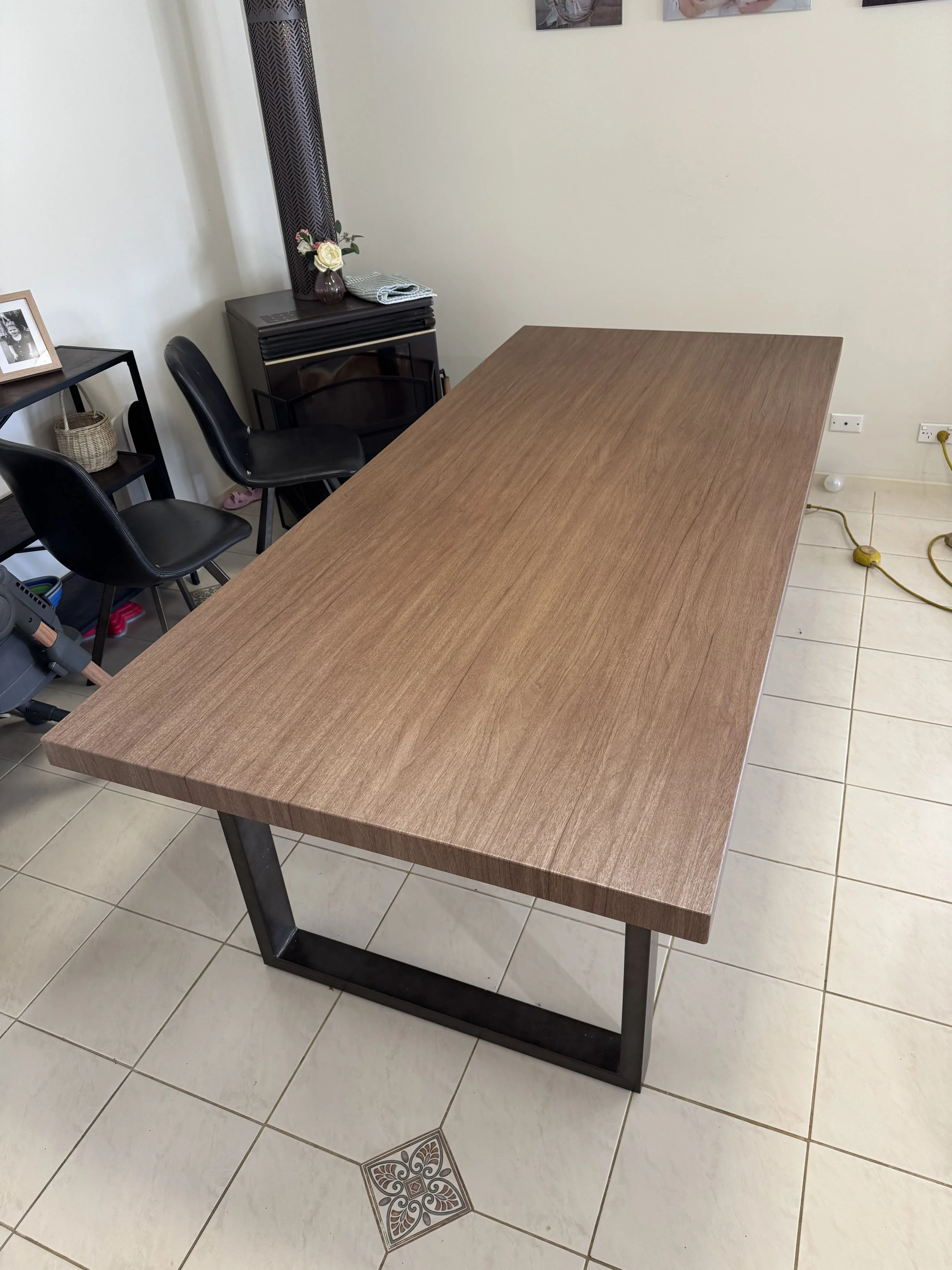 Architectural timber film wrapped table 