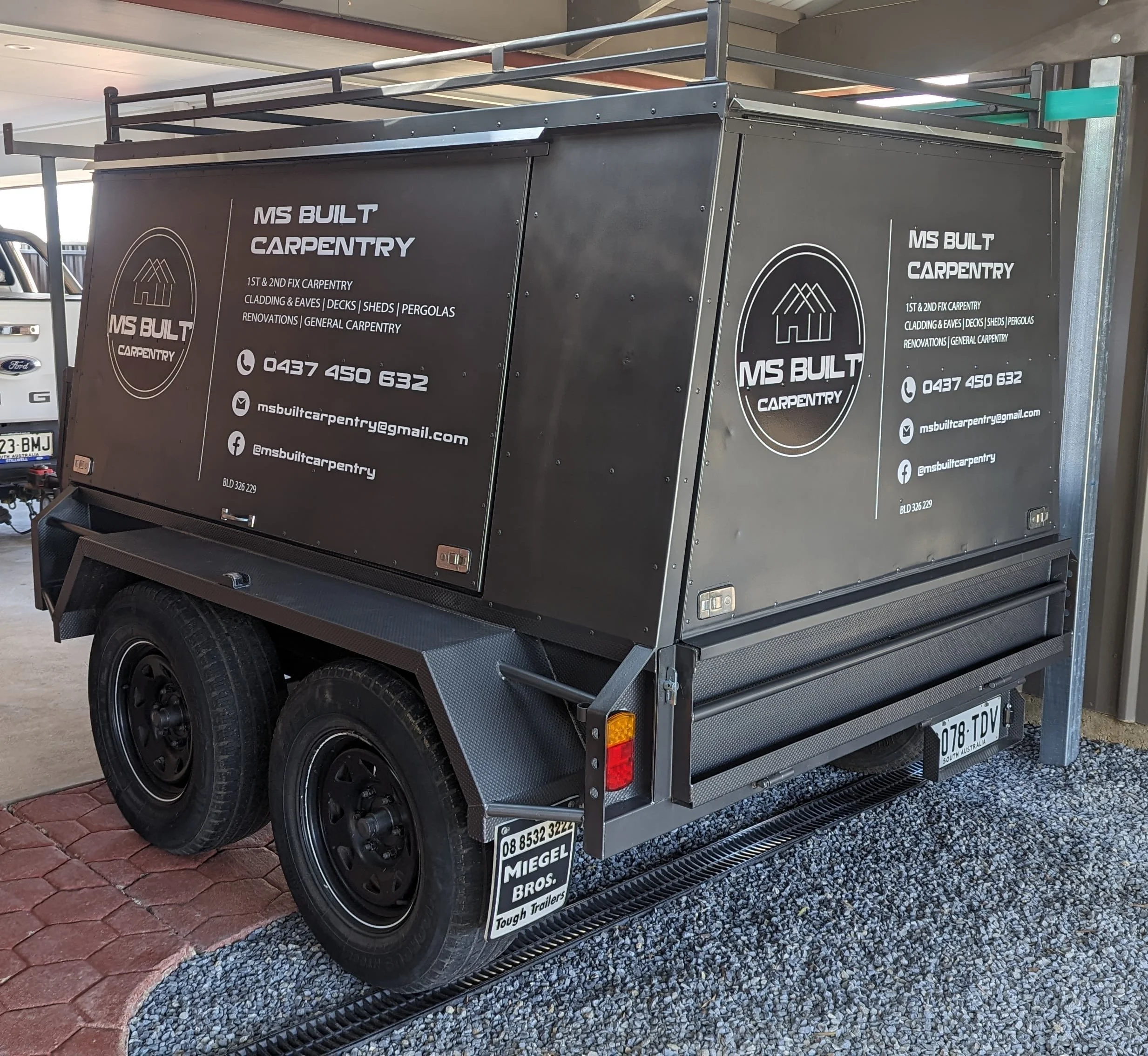 Digital printed logos and computer cut lettering