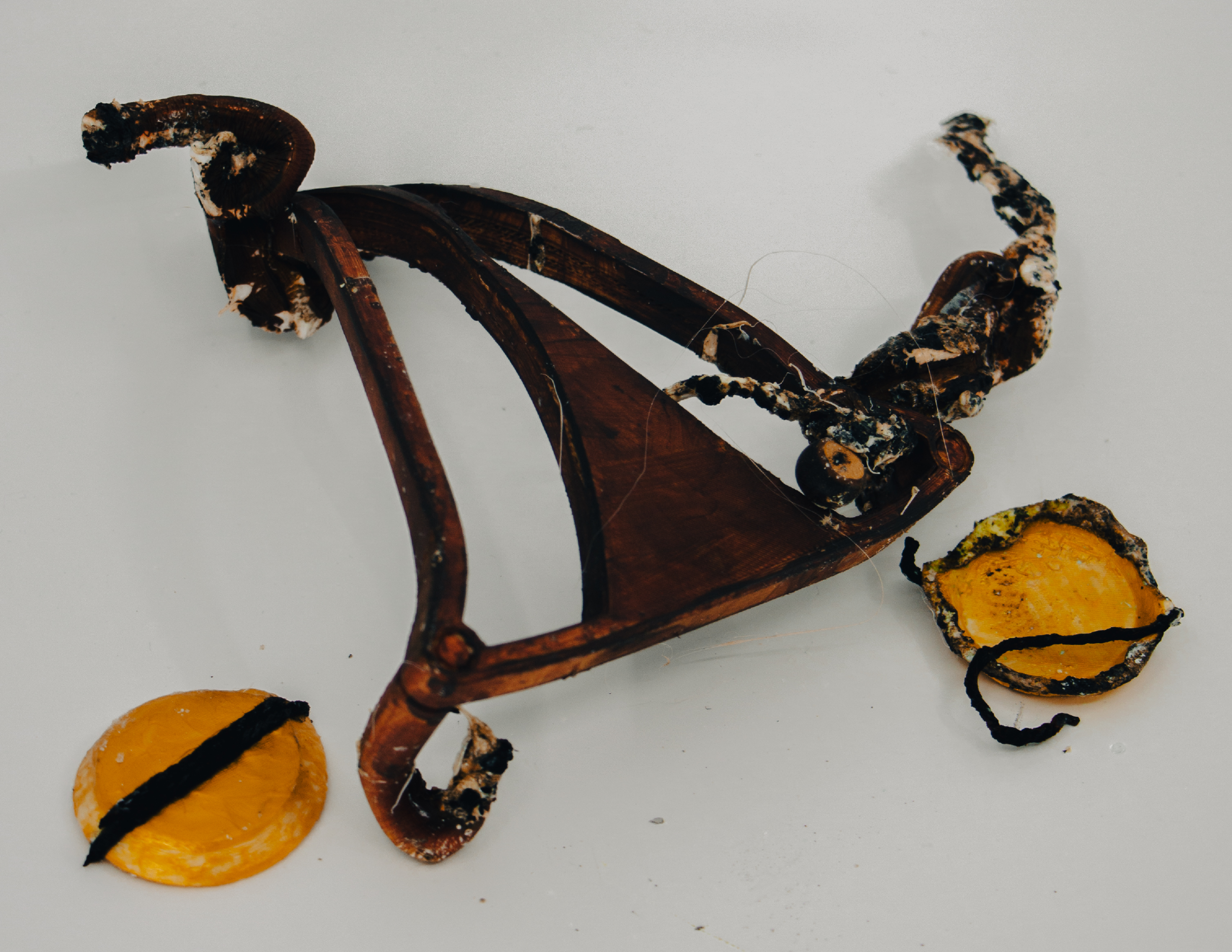 The balance sculpture after being burned.