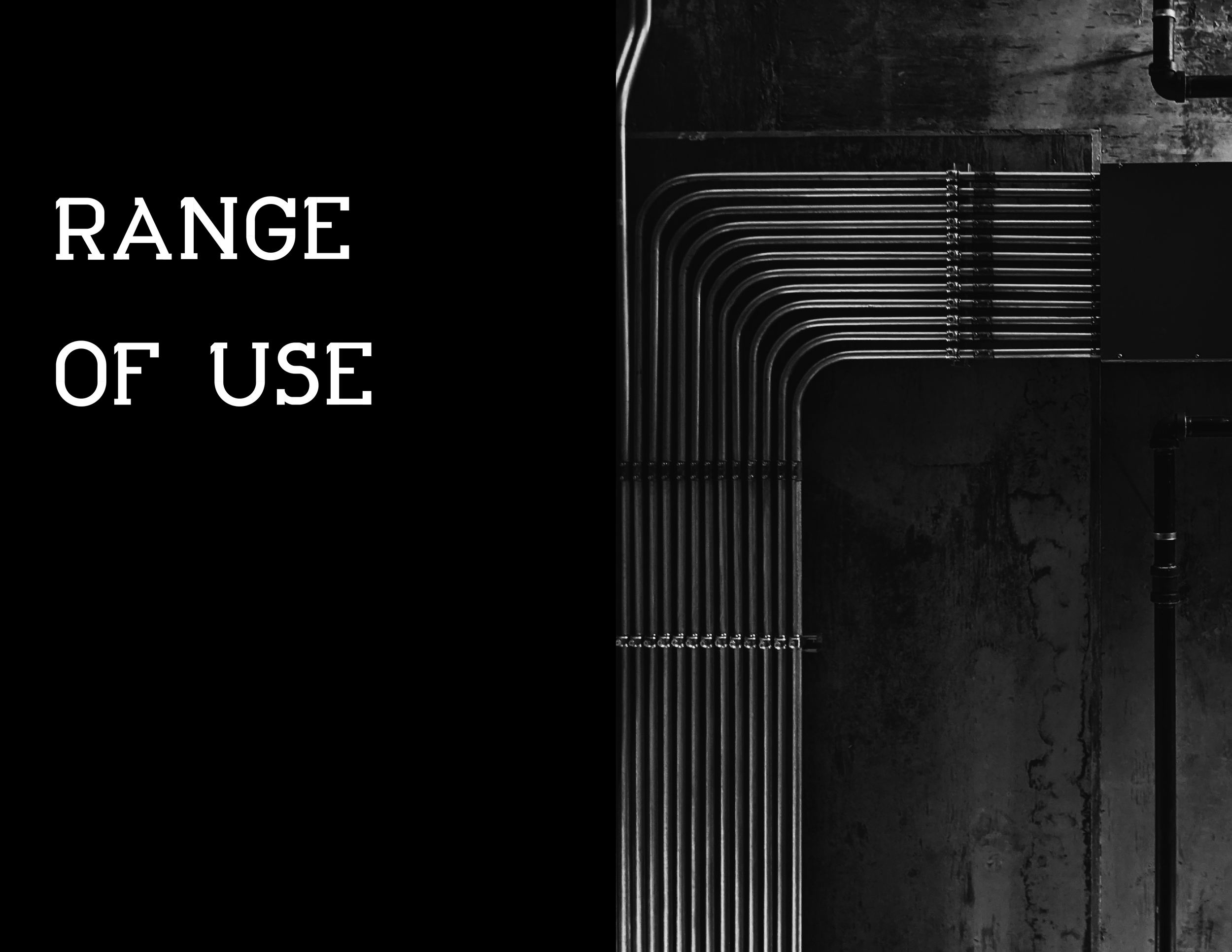 Dark separation spread with the text 'Range of Use' on the left side.