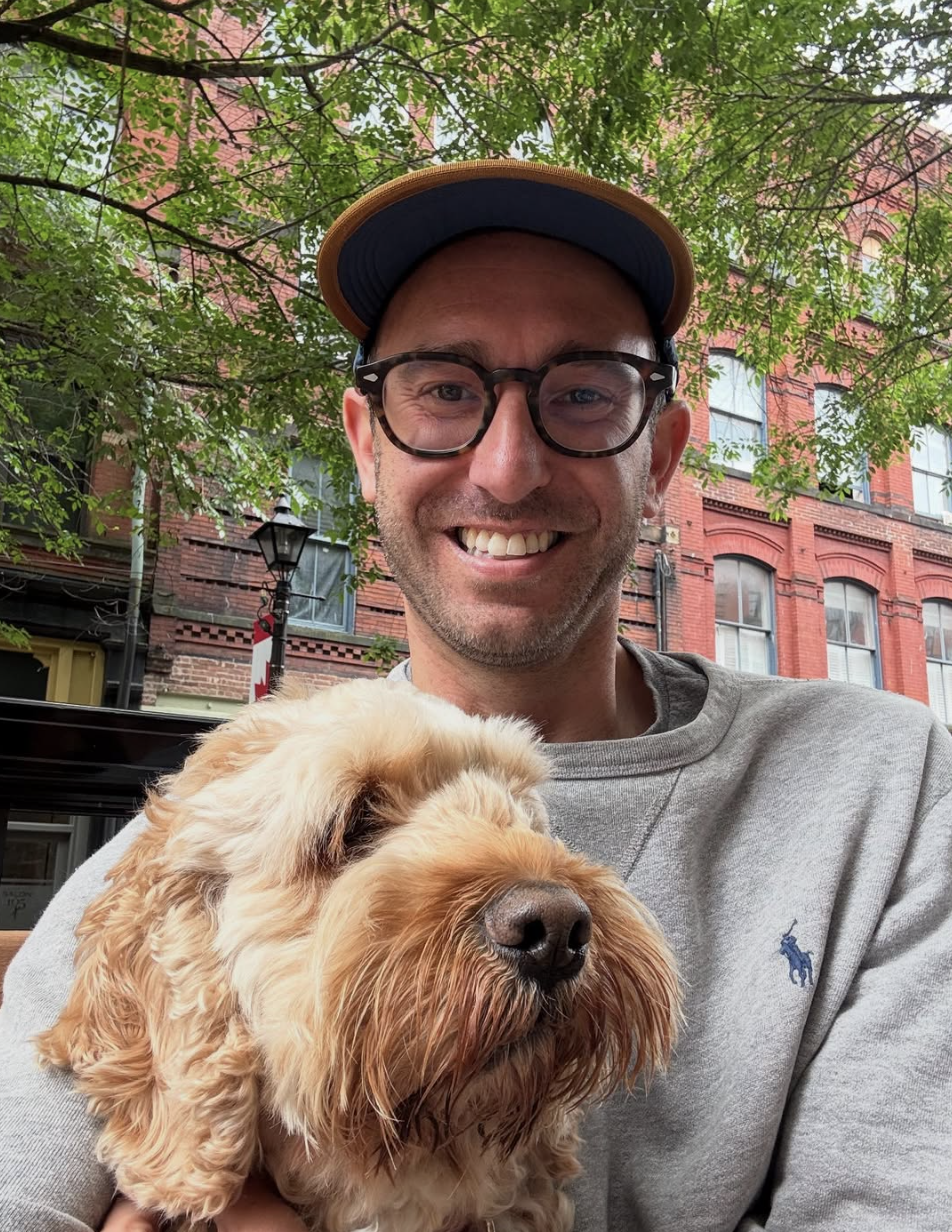 Eric Savoie and his dog Brunswick