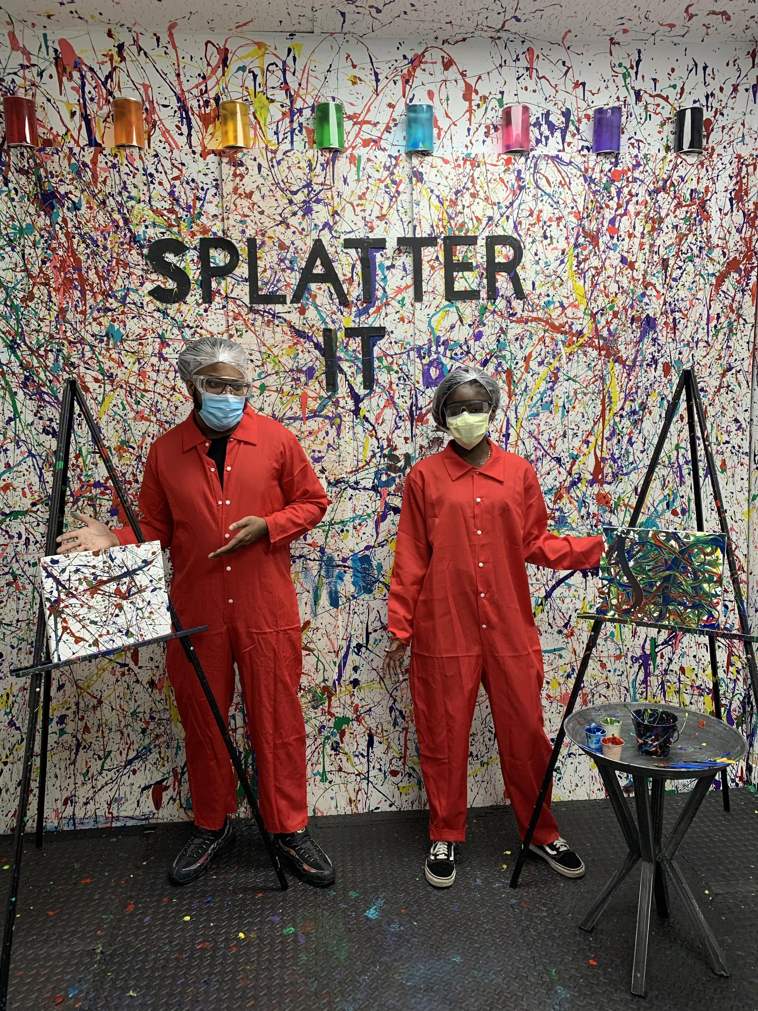 Splatter painting brings people closer @ The Smashit House

