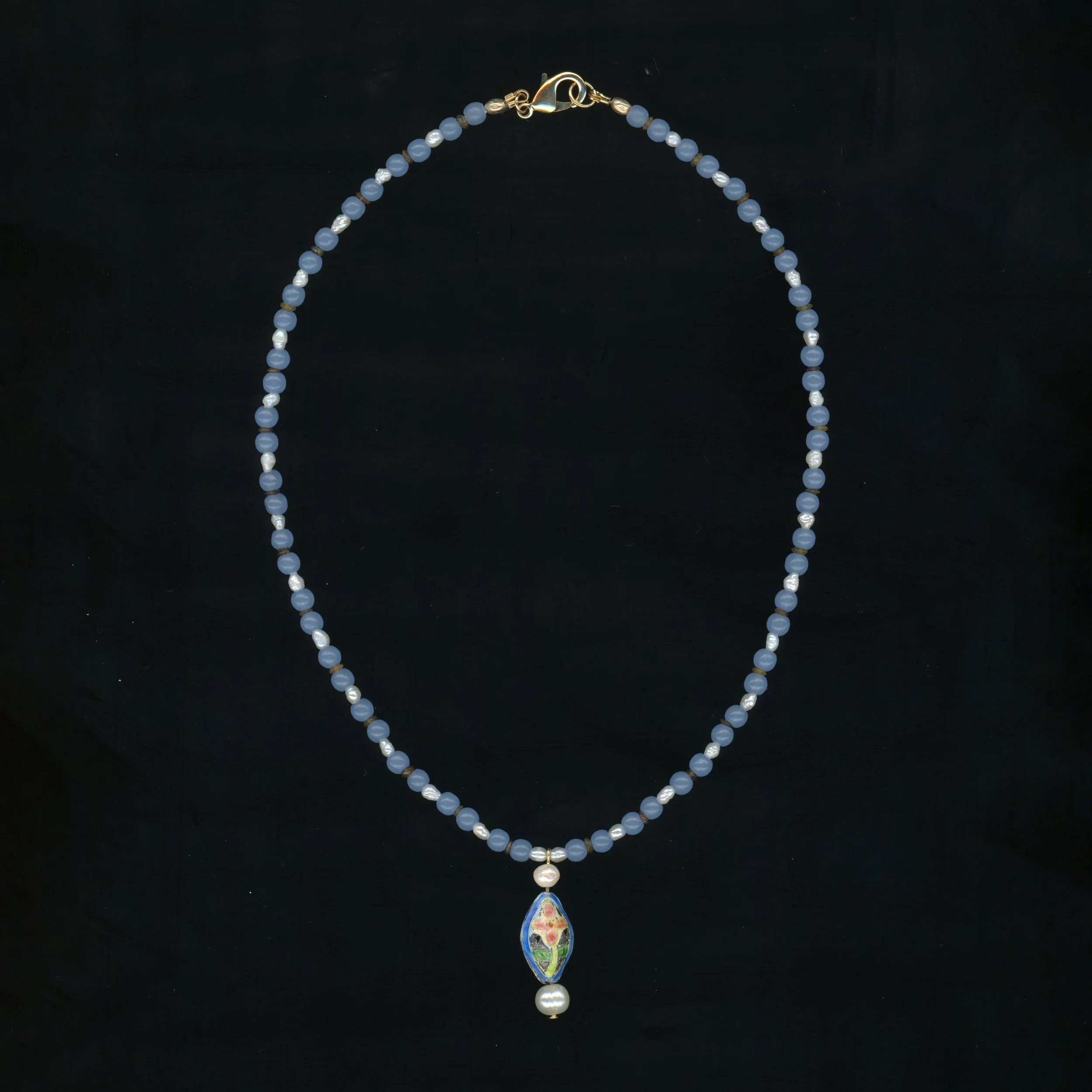Cloisonné Flower - Blue Glass