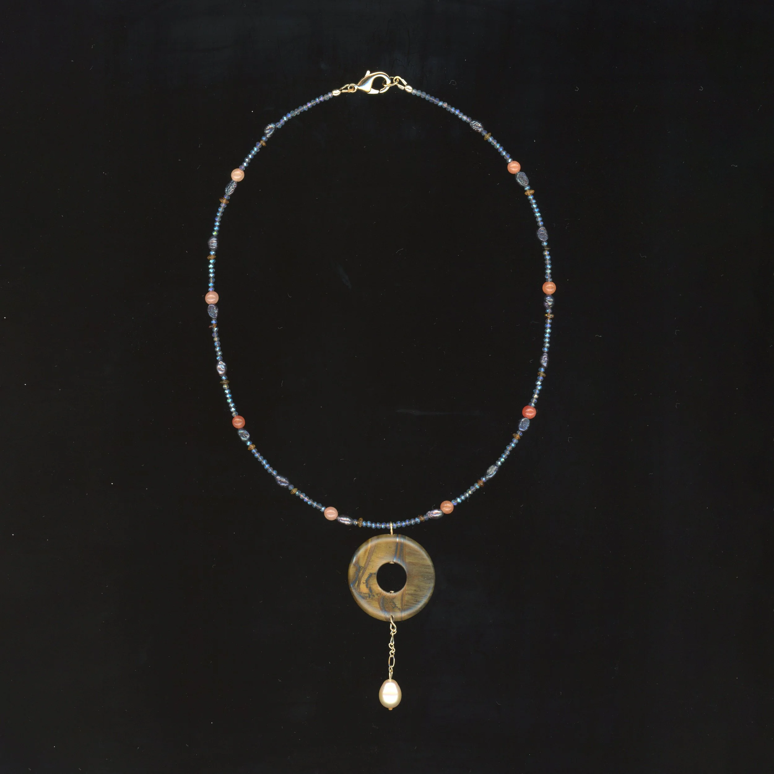 Tiger Eye O - Czech Crystal