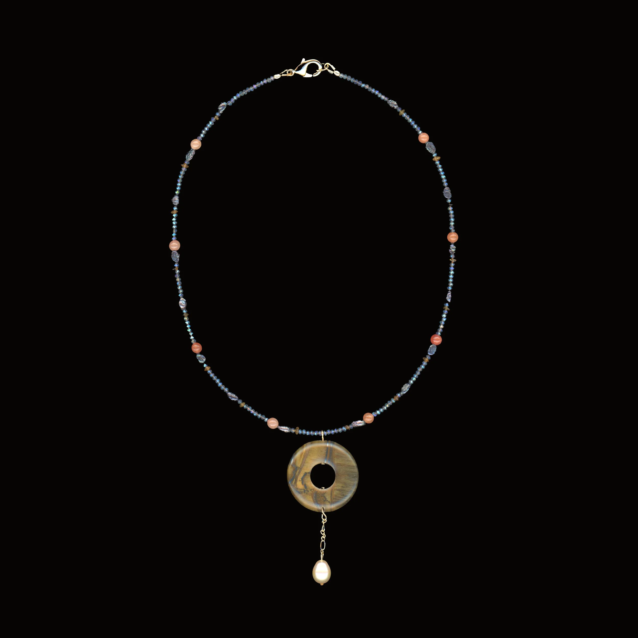 Tiger Eye O - Czech Crystal