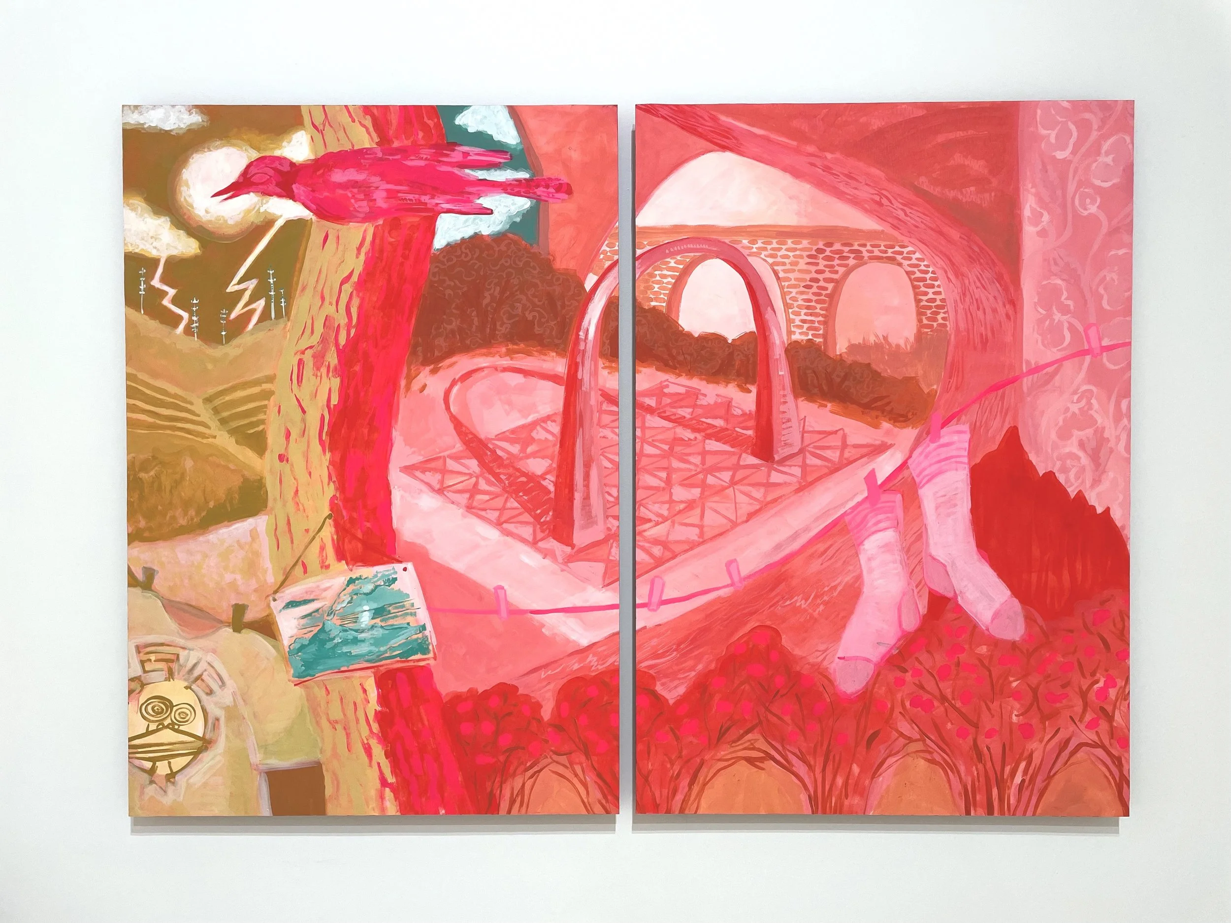 "gateway to the isle of horns"
flashe on ACM 
54in x 39in 
2023