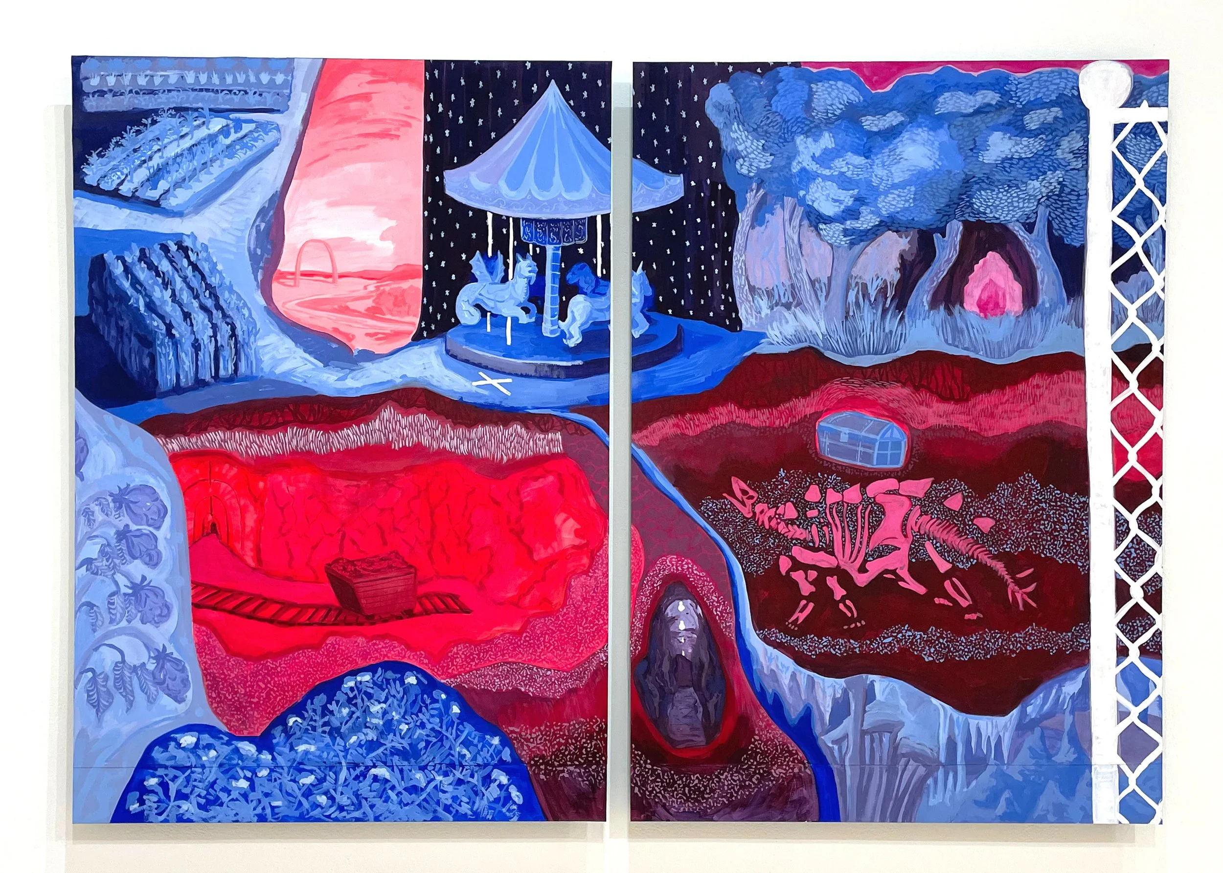 "the calling of St. Louis"
flashe on ACM
54in x 39in 
2024