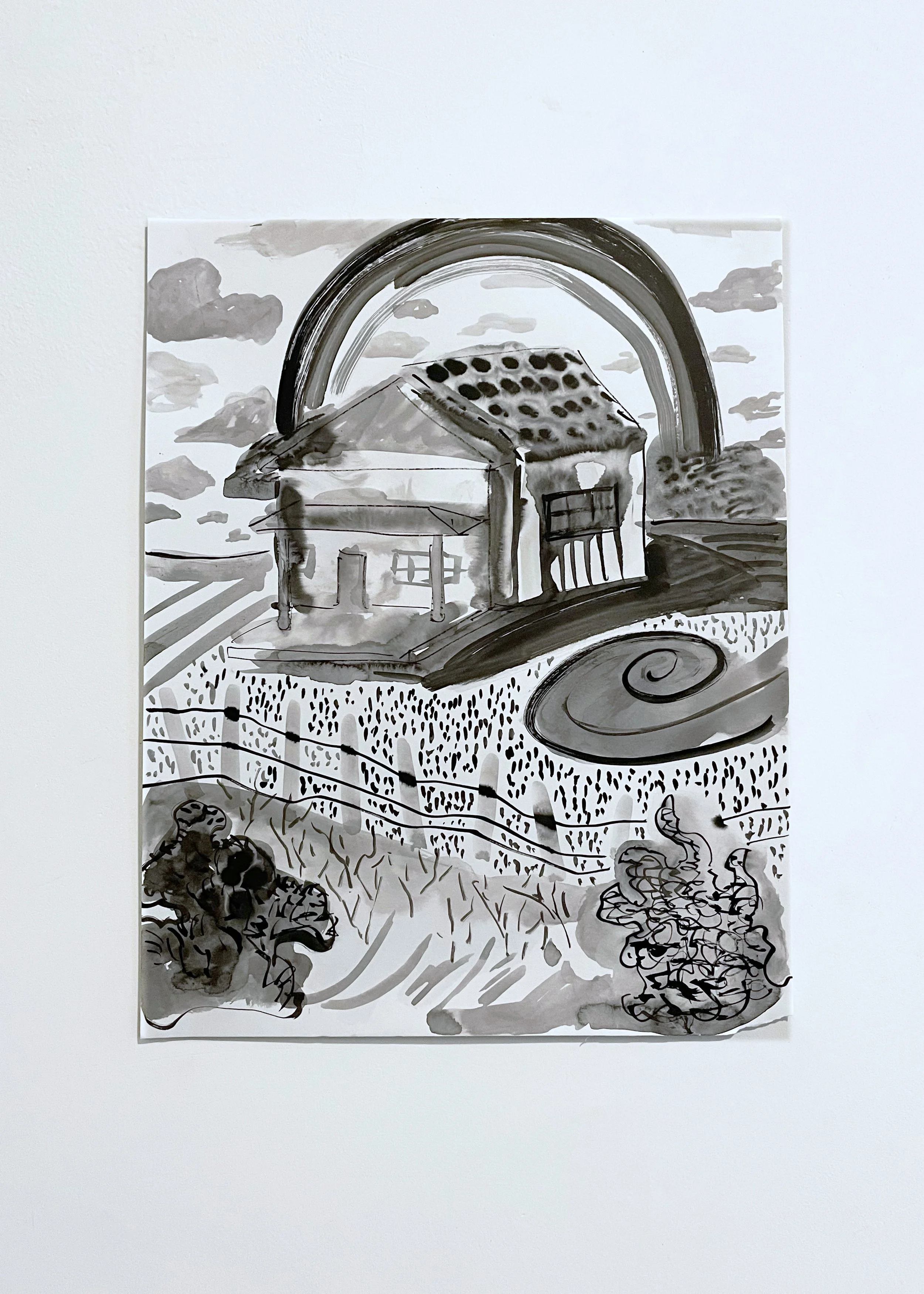 "the ending is also the beginning"
ink on yupo 
11in x 14in 
2024