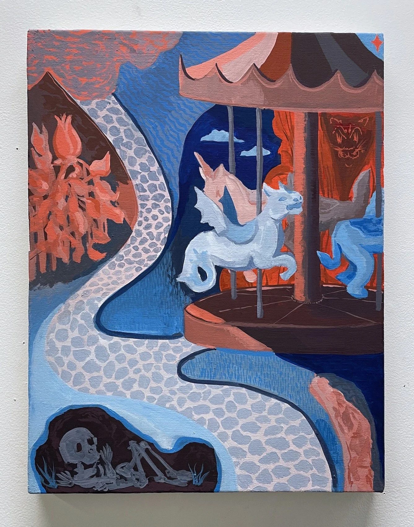 "a counter pull, a known fate"
casin on canvas
14in x 18in 
2024