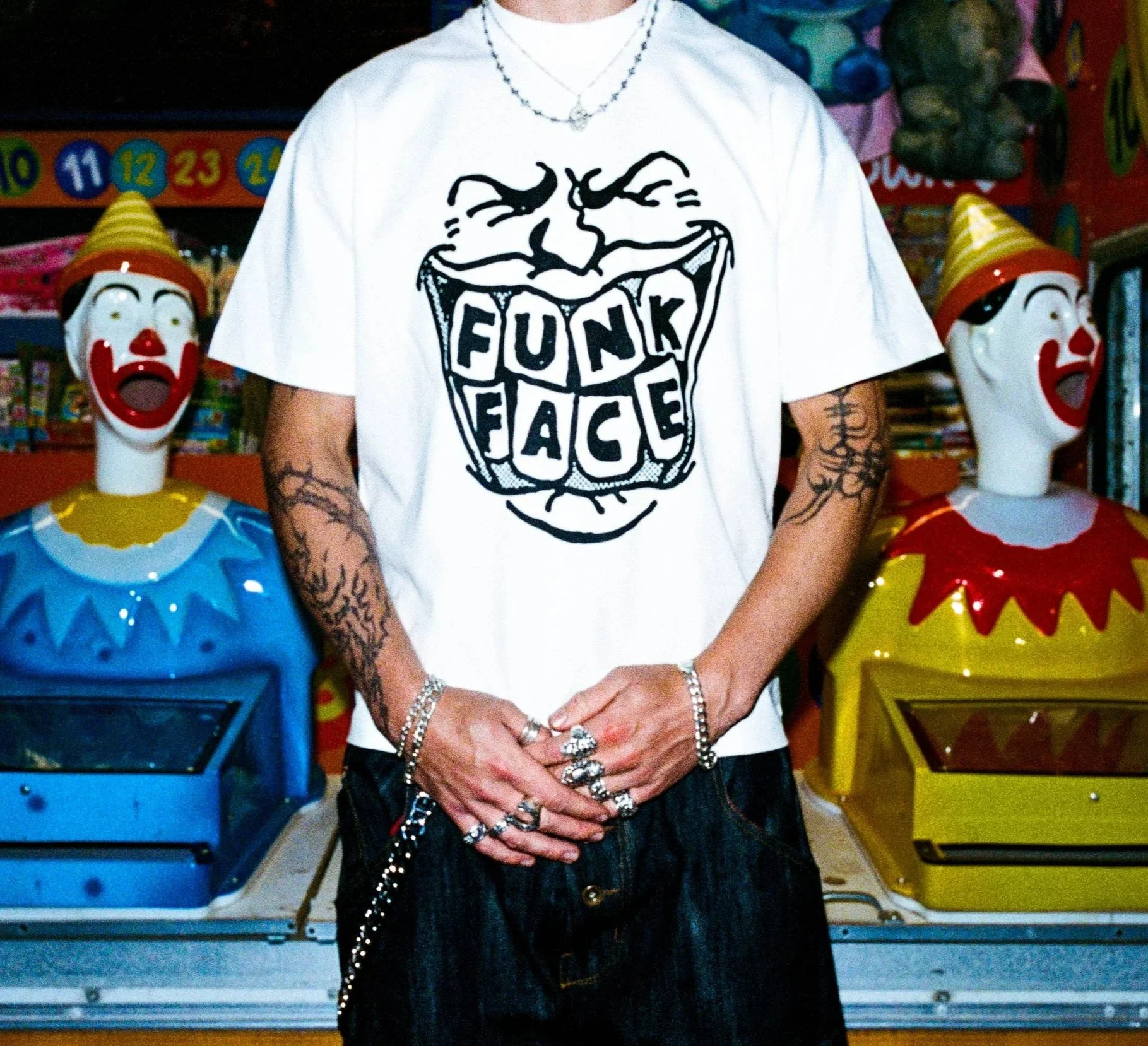 FUNK FACE BOX FIT TEE, OG BLACK STAMP