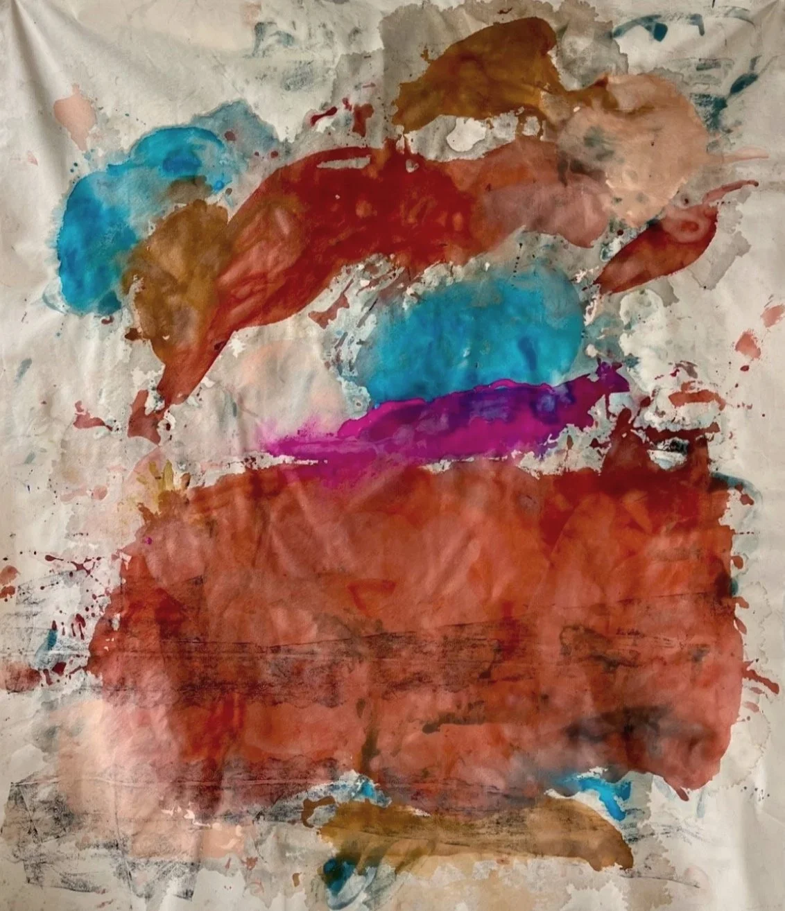 Visceral Blobs 1, 96 x 83 inches, flashe and oil on canvas, 2024